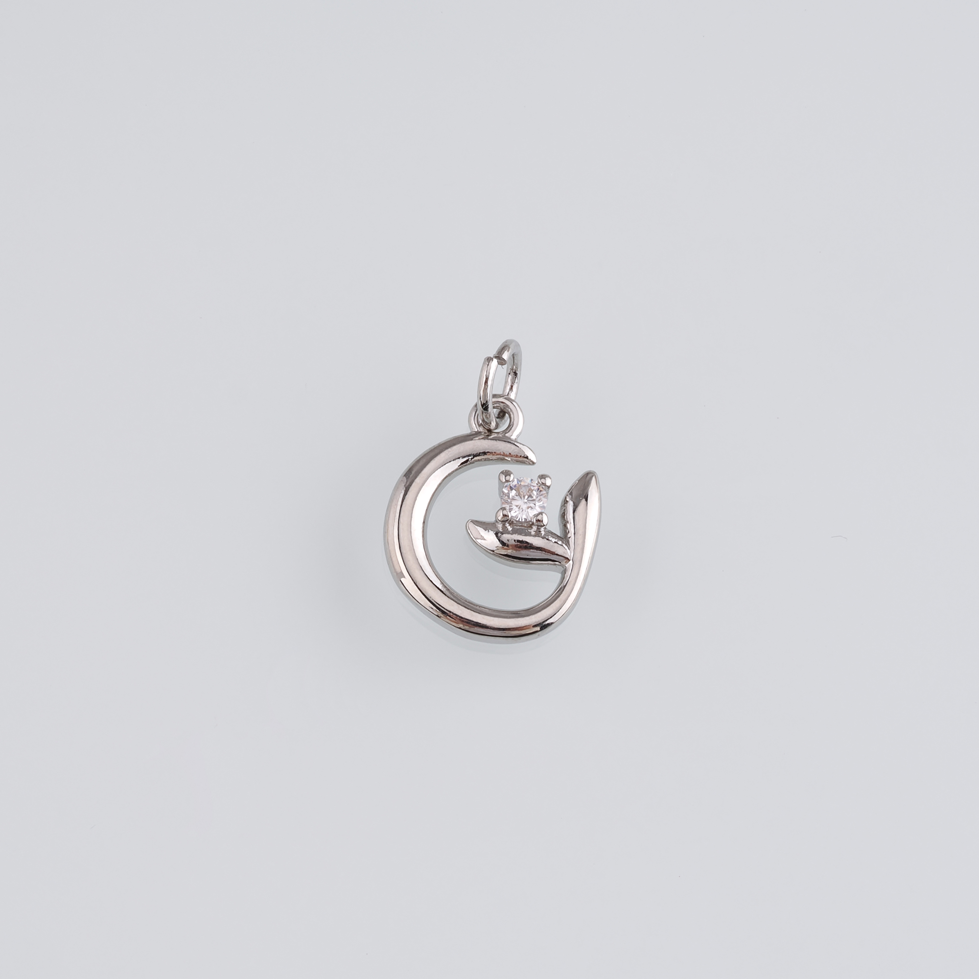 18K Gold Filled Moon Pendant,Celestial Charm,CZ Micro Pave Moon Earrings Necklace for DIY Jewelry Making Supply