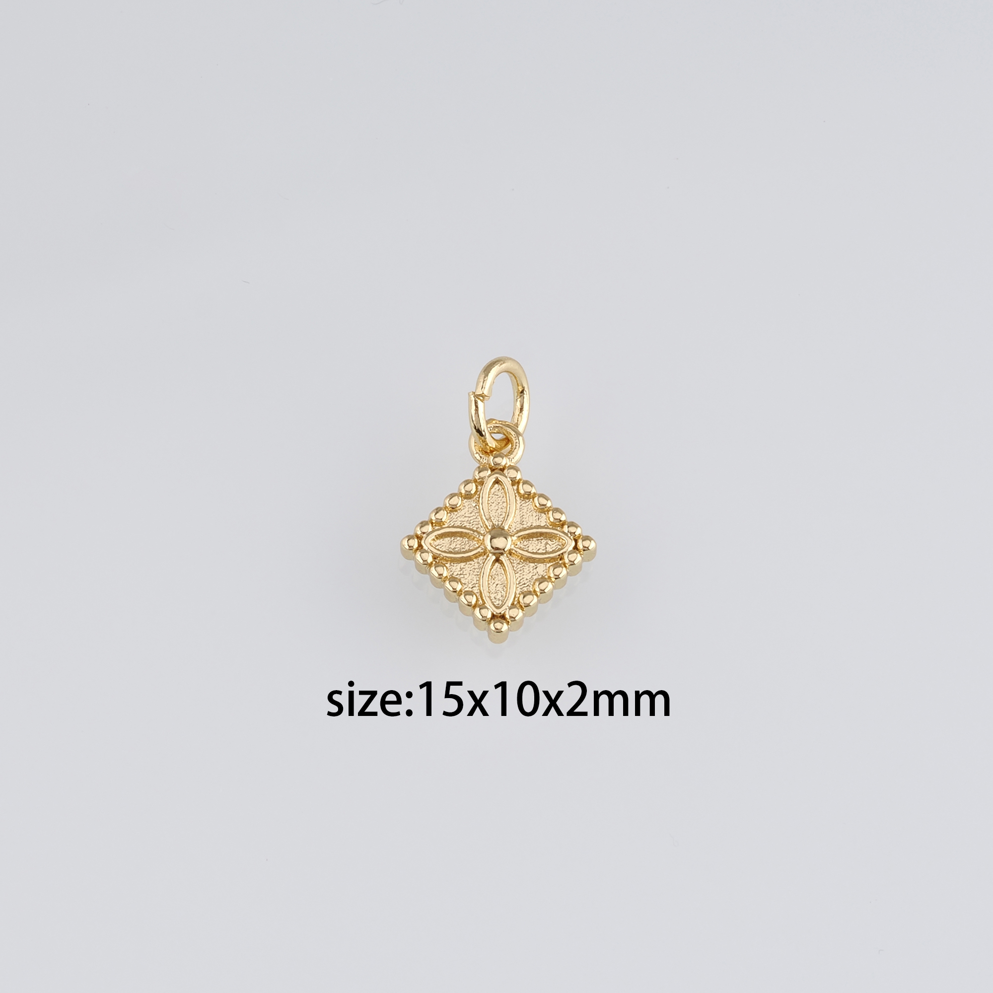 18K Gold Filled Flower Pendant,Dainty Flower Charm Earrings Necklace for DIY Jewelry Making Supply