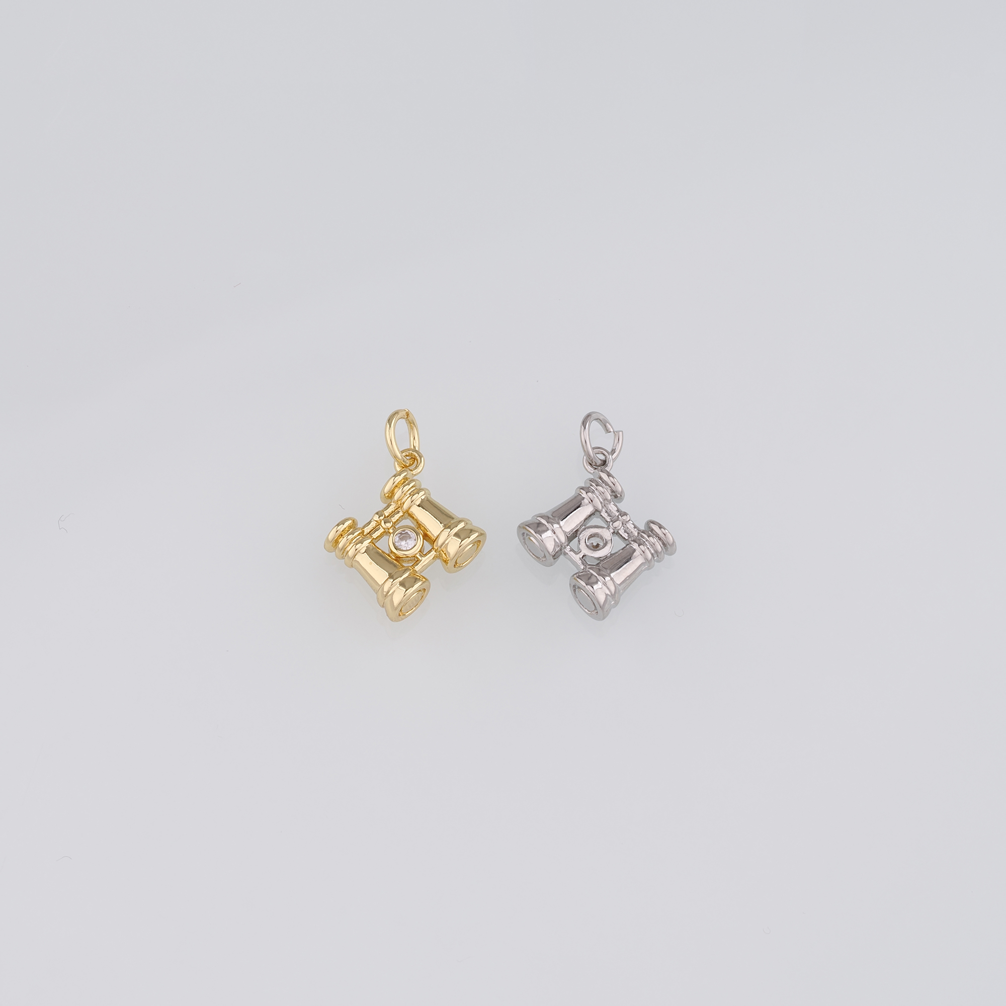 18K Gold Filled Telescope Pendant,Dainty Telescope Charm Earrings Necklace for DIY Jewelry Making Supply