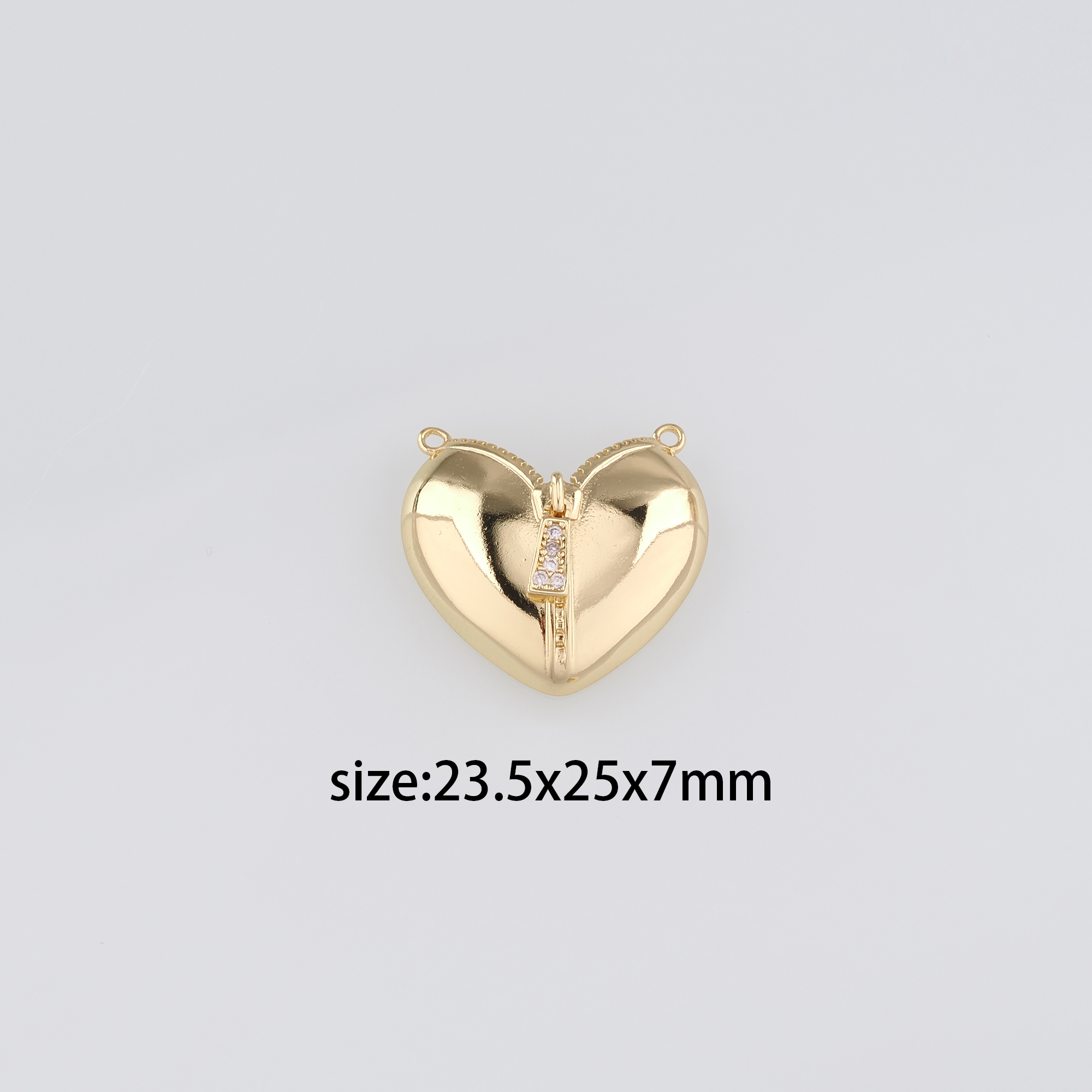 18K Gold Filled Heart Pendant,Dainty Heart Charm Earrings Necklace for DIY Jewelry Making Supply