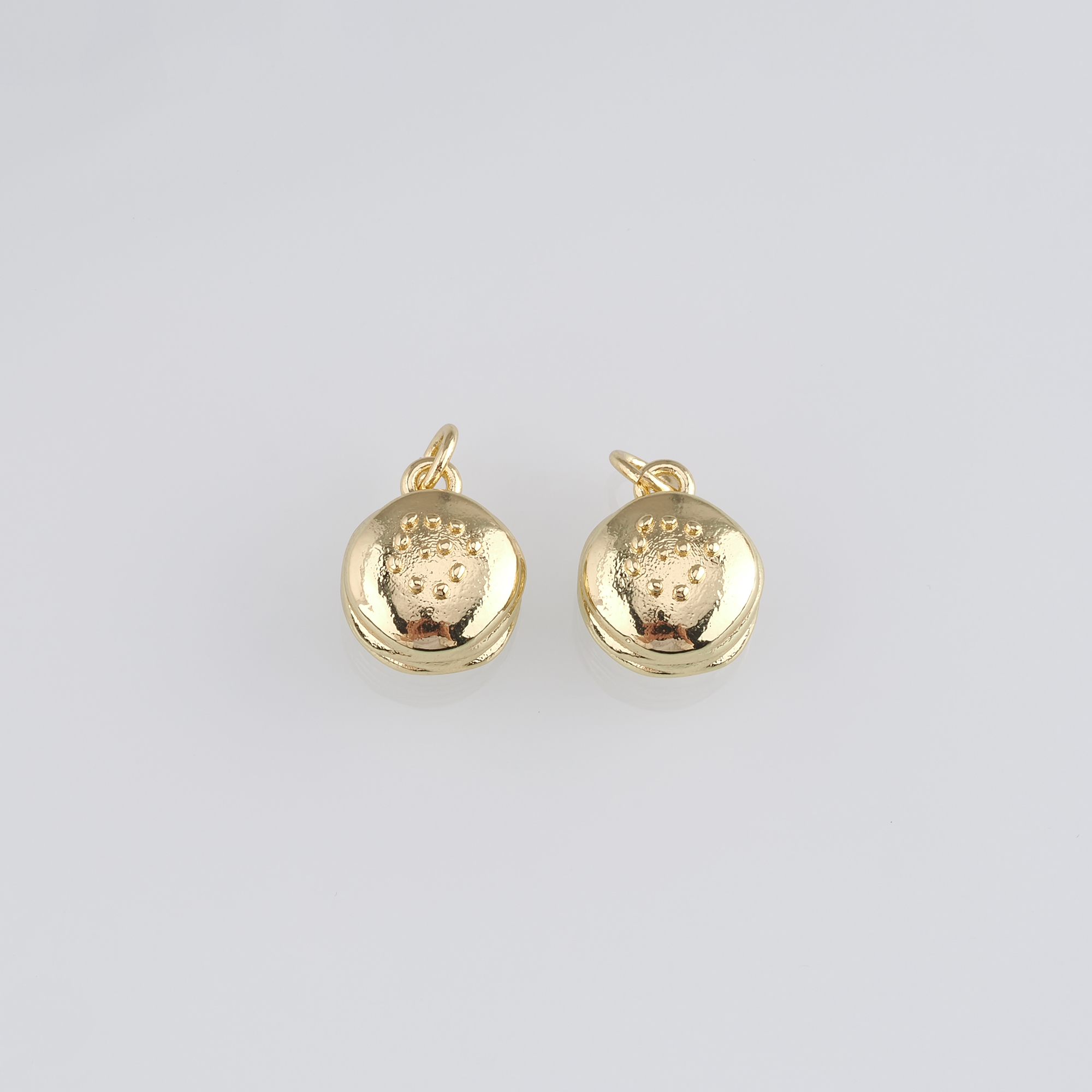 18K Gold Filled Hamburger Pendant,Dainty Hamburger Charm Earrings Necklace for DIY Jewelry Making Supply