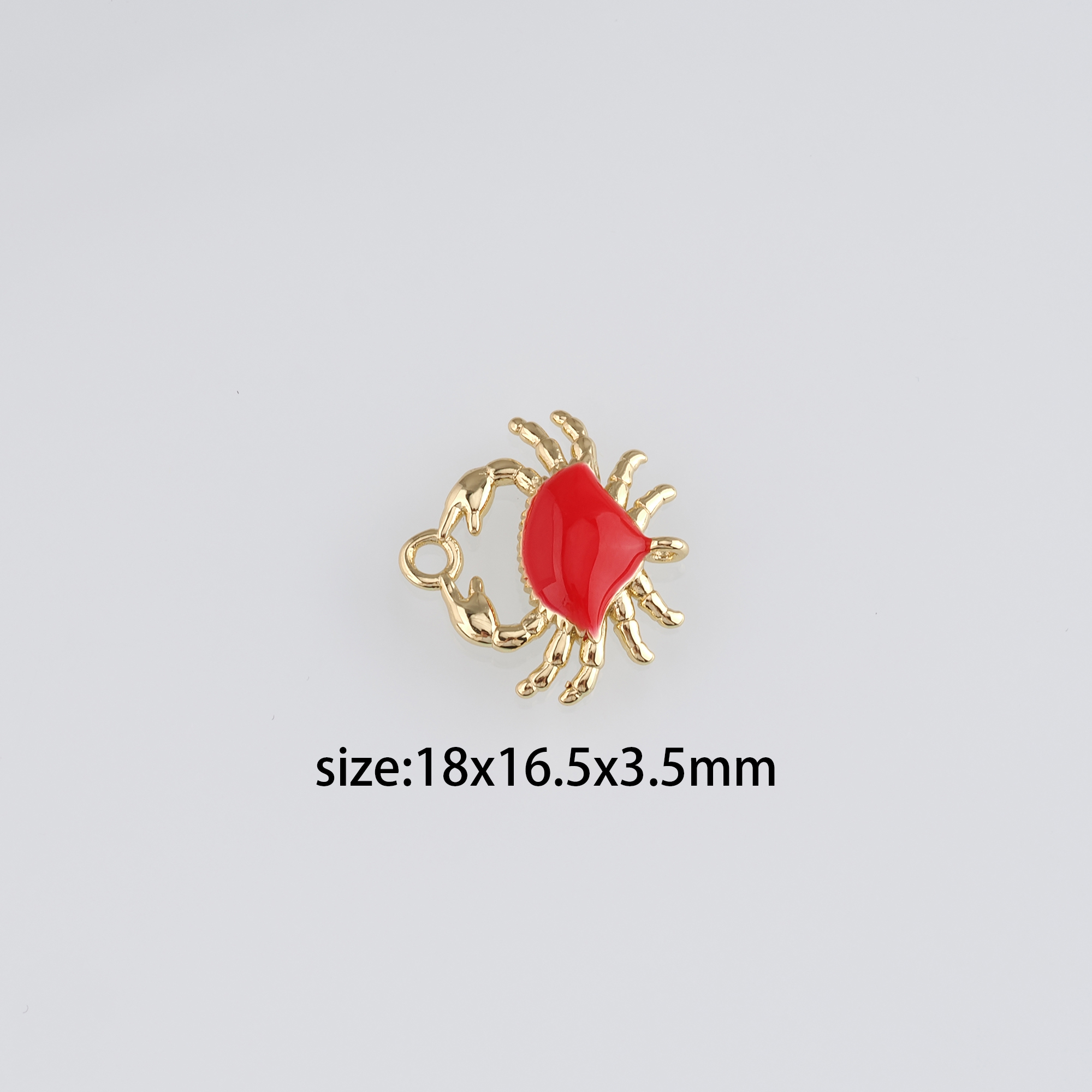 18K Gold Filled Crab Connector,Enamel Crab Charm Necklace Bracelet for DIY Jewelry Making Supply
