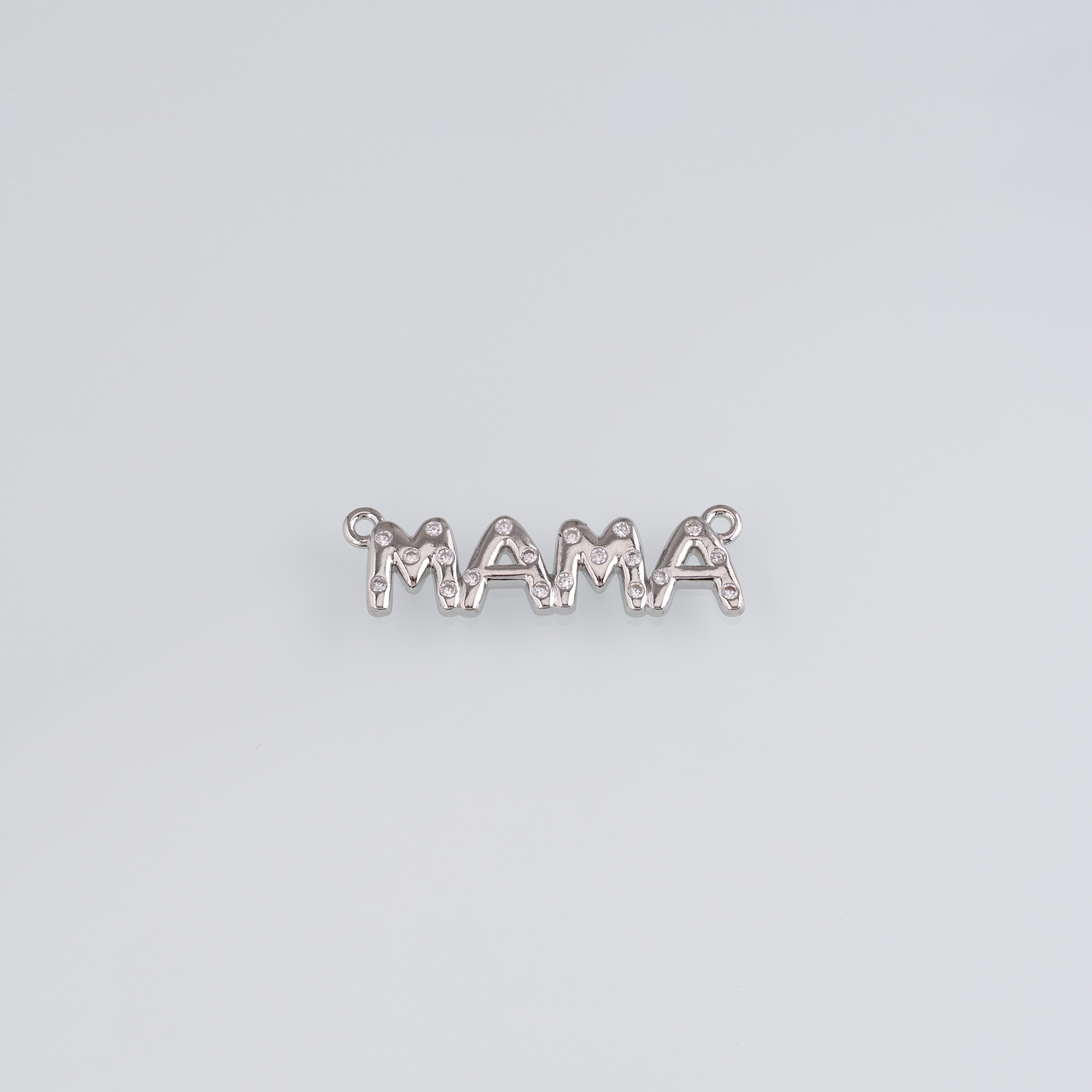 18K Gold Filled Mama Pendant,CZ Micro Pave Mama Charm Earrings Necklace for DIY Jewelry Making Supply
