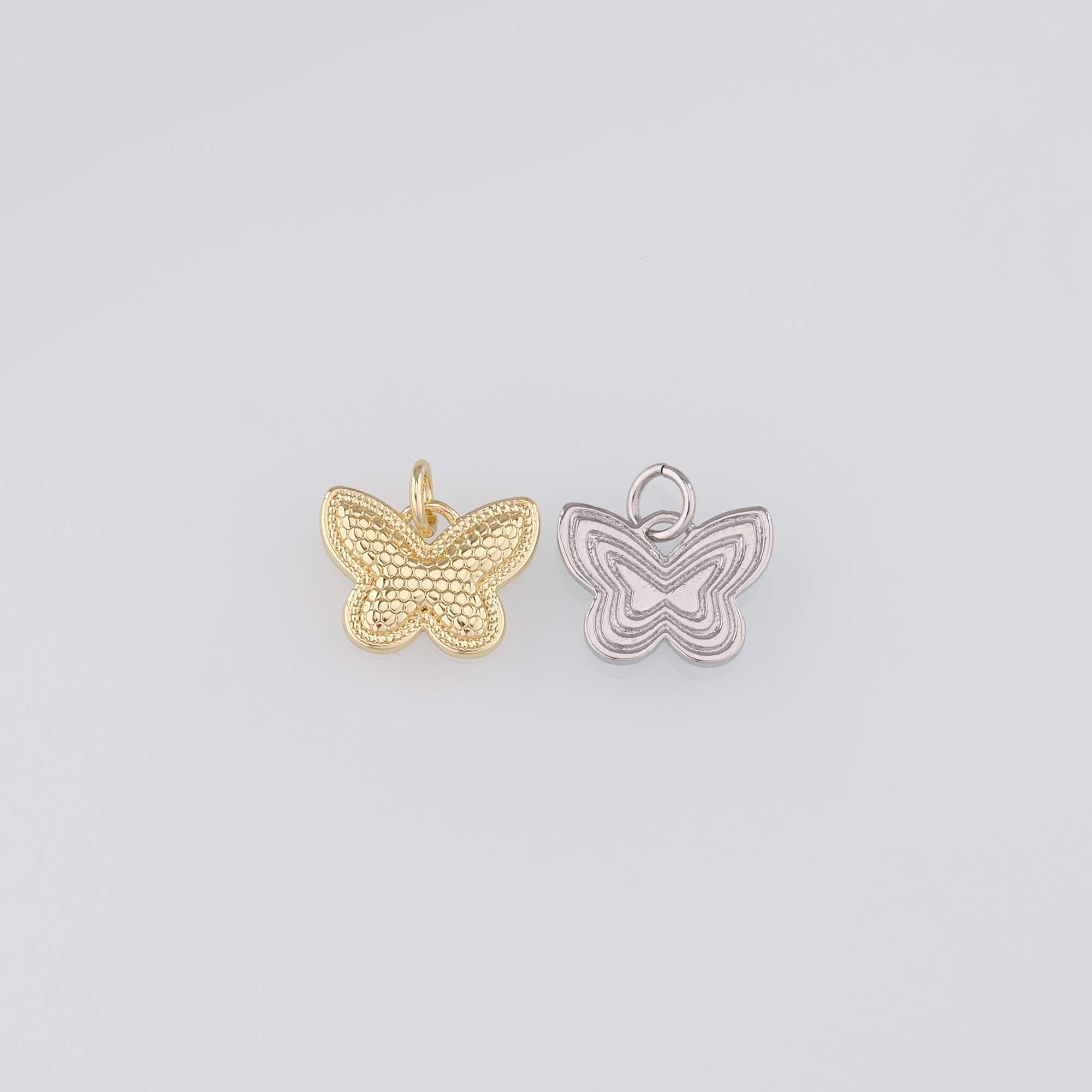18K Gold Filled Butterfly Pendant,Butterfly Charm Earrings Necklace for DIY Jewelry Making Supply