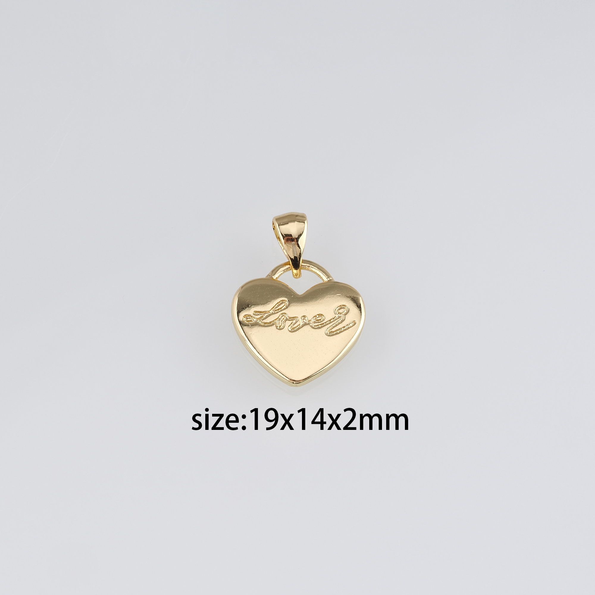 18K Gold Filled Heart Pendant,Dainty Heart Charm Earrings Necklace for DIY Jewelry Making Supply