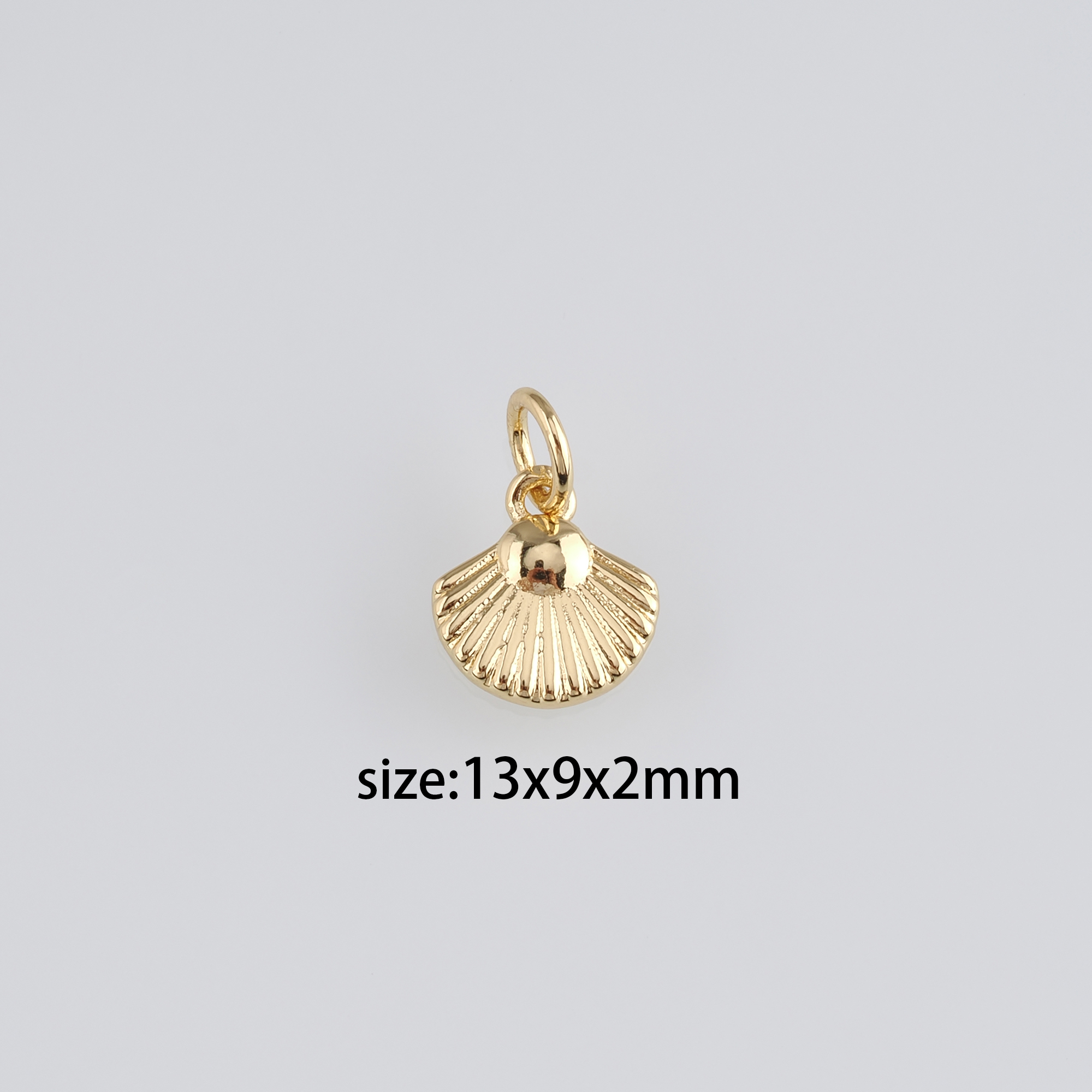 18K Gold Filled Scallop Pendant,Scallop Charm Earrings Necklace for DIY Jewelry Making Supply