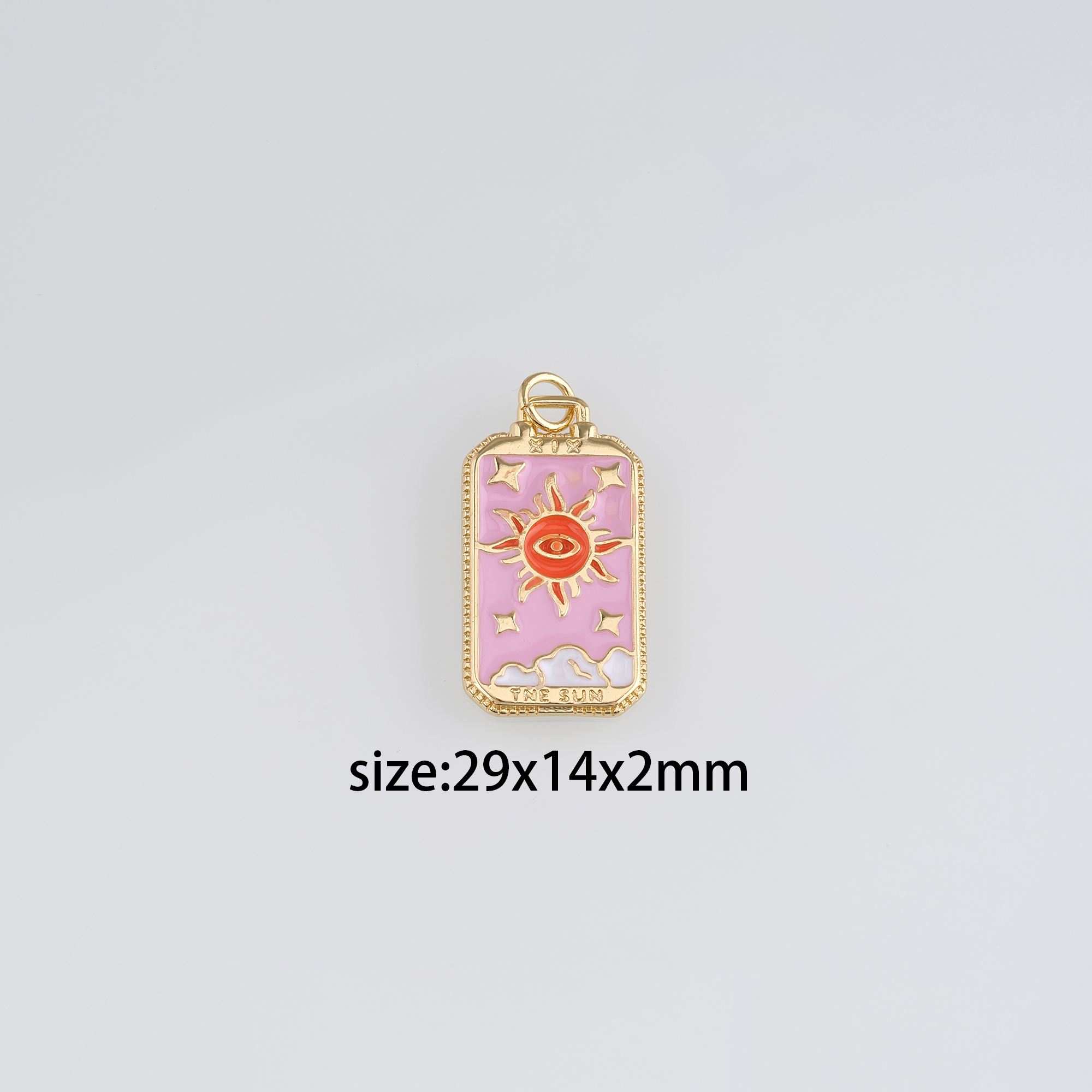 18K Gold Filled Sun Eye Pendant,Enamel Evil Eye Charm Earrings Necklace for DIY Jewelry Making Supply