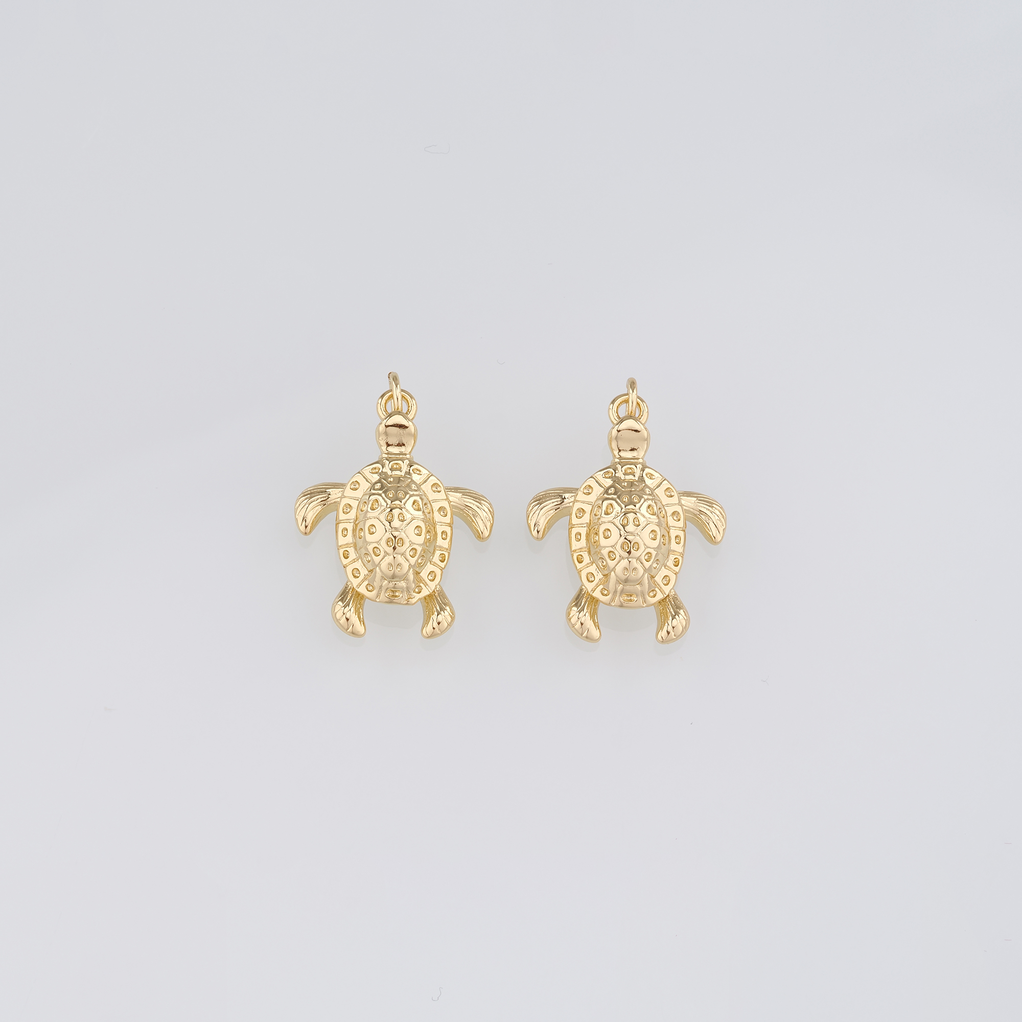 18K Gold Filled Turtle Pendant,Dainty Turtle Charm Earrings Necklace for DIY Jewelry Making Supply