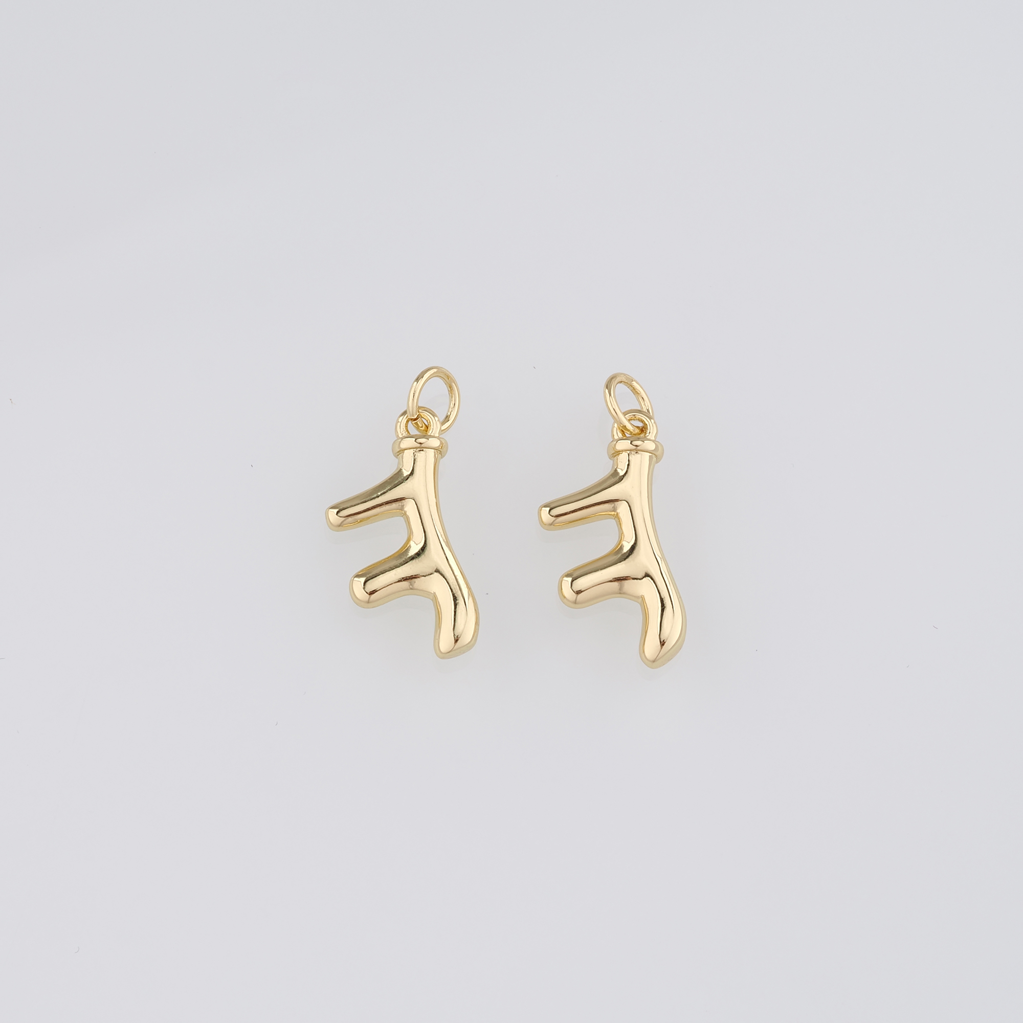18K Gold Filled Antler Pendant,Dainty Elk Horn Charm Earrings Necklace for DIY Jewelry Making Supply