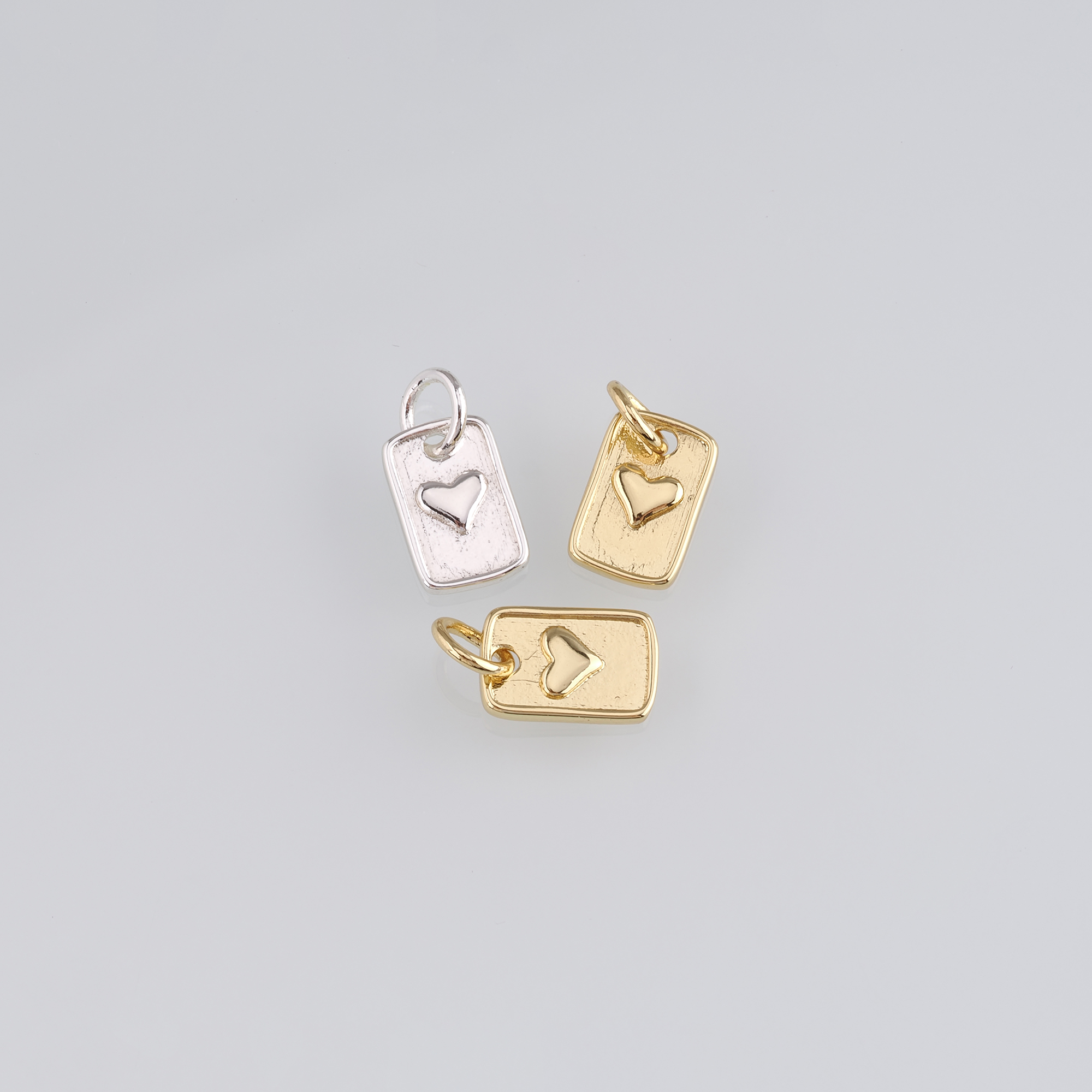 18K Gold Filled Heart Pendant,Dainty Heart Charm Earrings Necklace for DIY Jewelry Making Supply