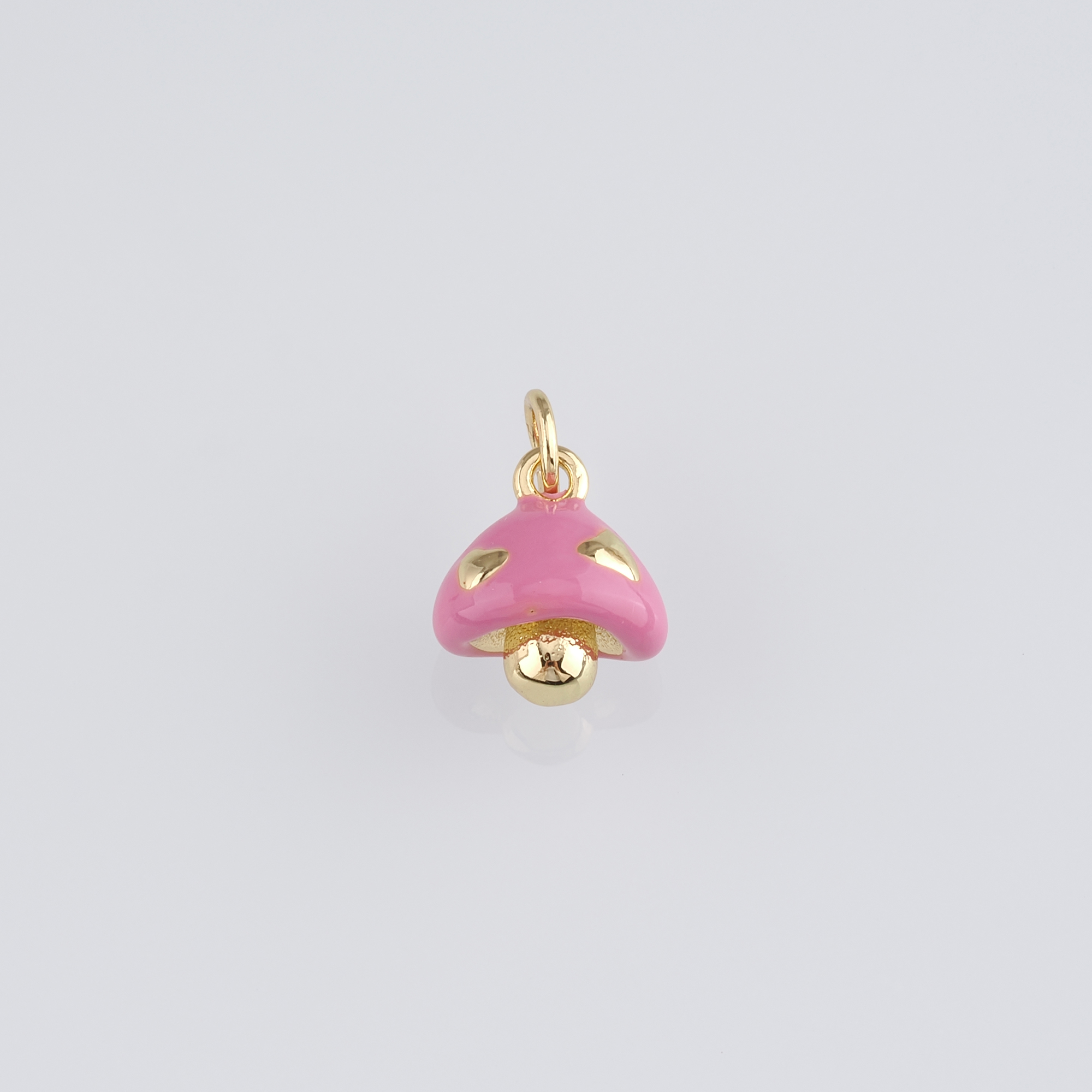 18K Gold Filled Mushroom Pendant,Enamel Mushroom Charm Earrings Necklace for DIY Jewelry Making Supply