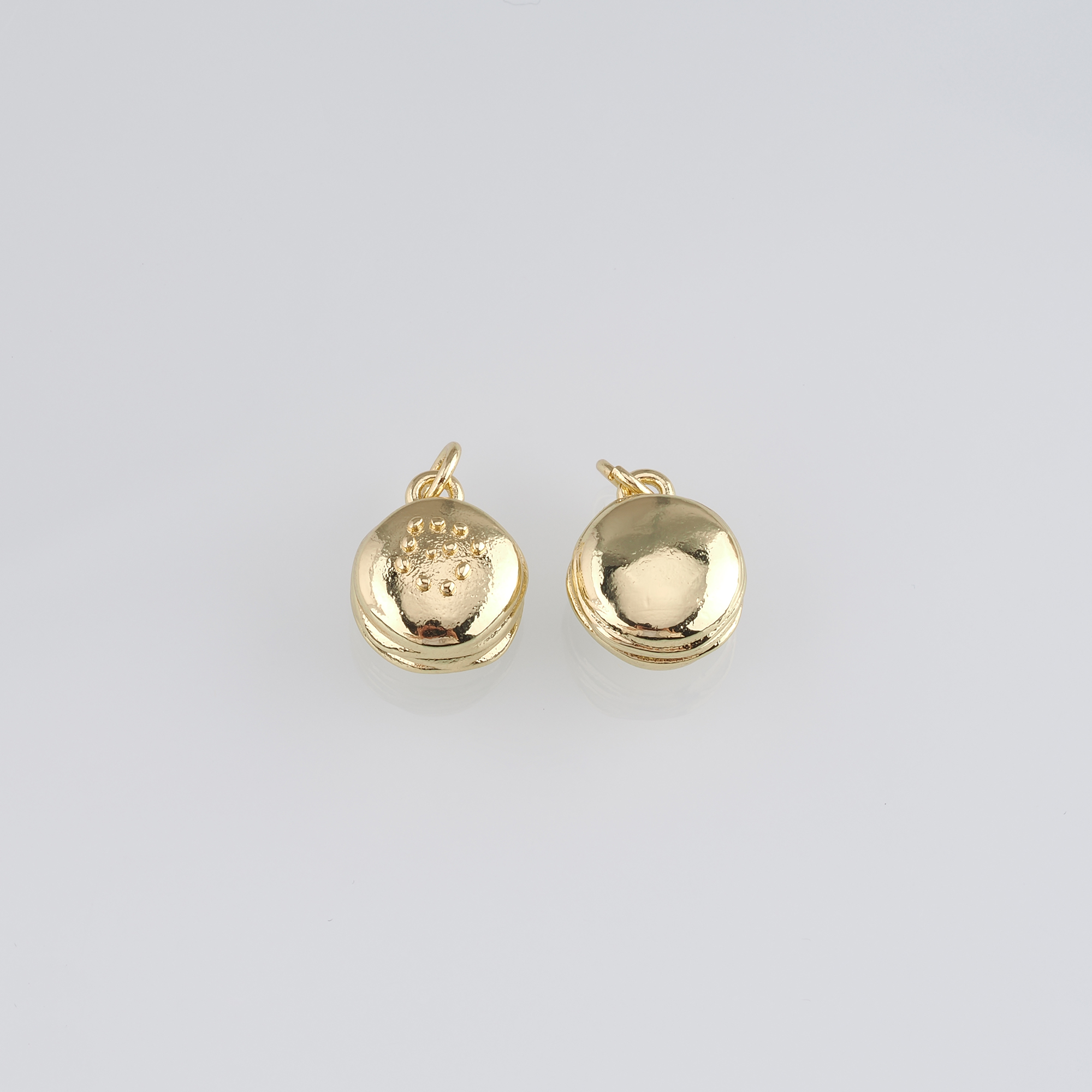 18K Gold Filled Hamburger Pendant,Dainty Hamburger Charm Earrings Necklace for DIY Jewelry Making Supply