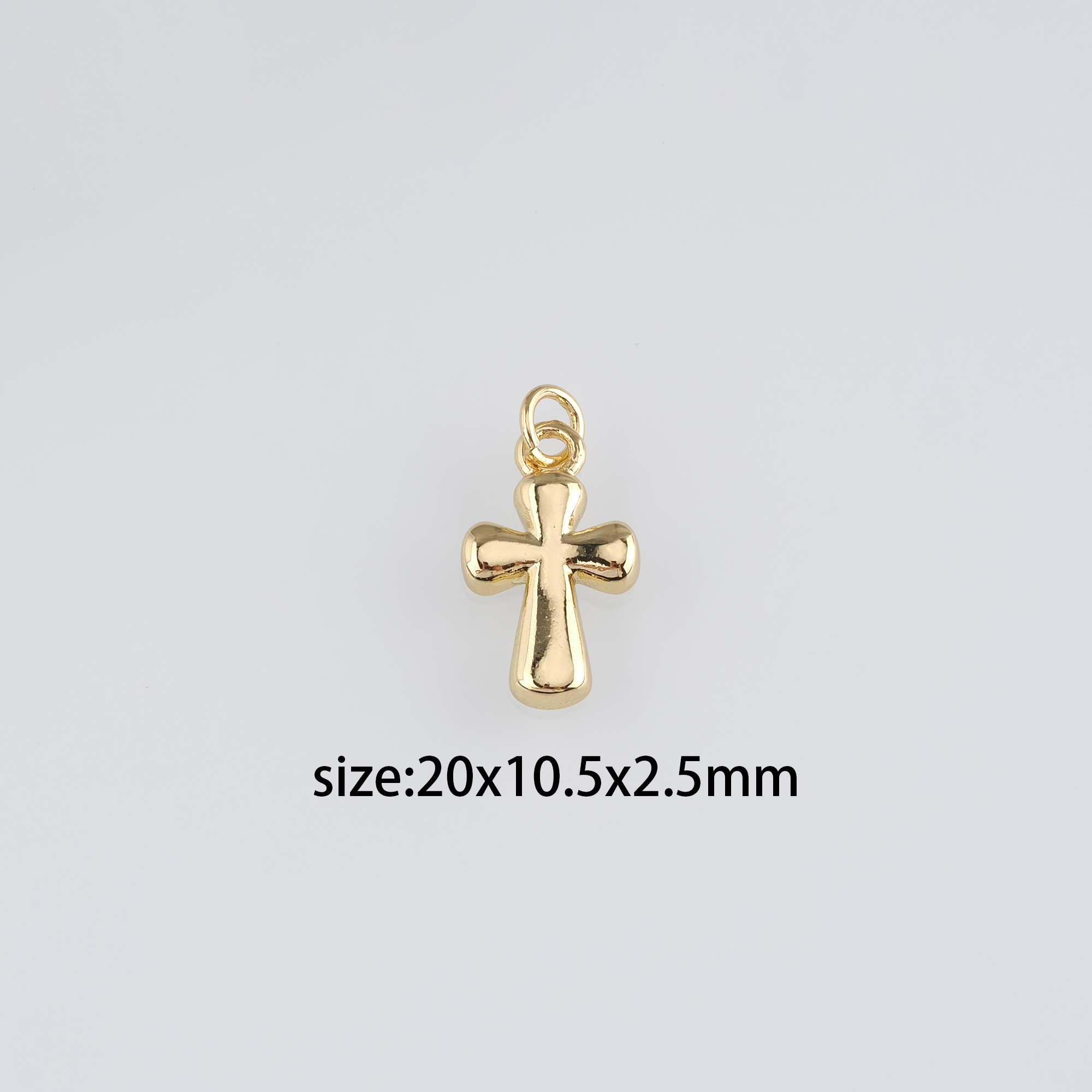 18K Gold Filled Cross Pendant,Religious Charm Earrings Necklace for DIY Jewelry Making Supply