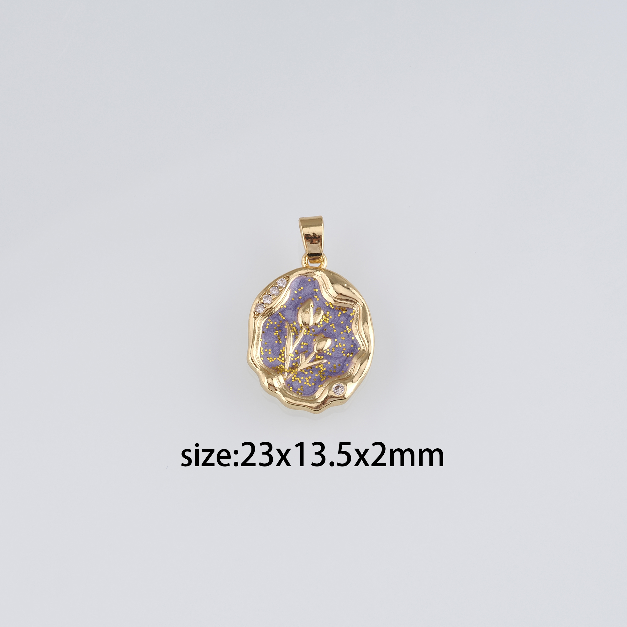 18K Gold Filled Tulip Pendant,Flower Charm,Enamel Tulip Earrings Necklace for DIY Jewelry Making Supply