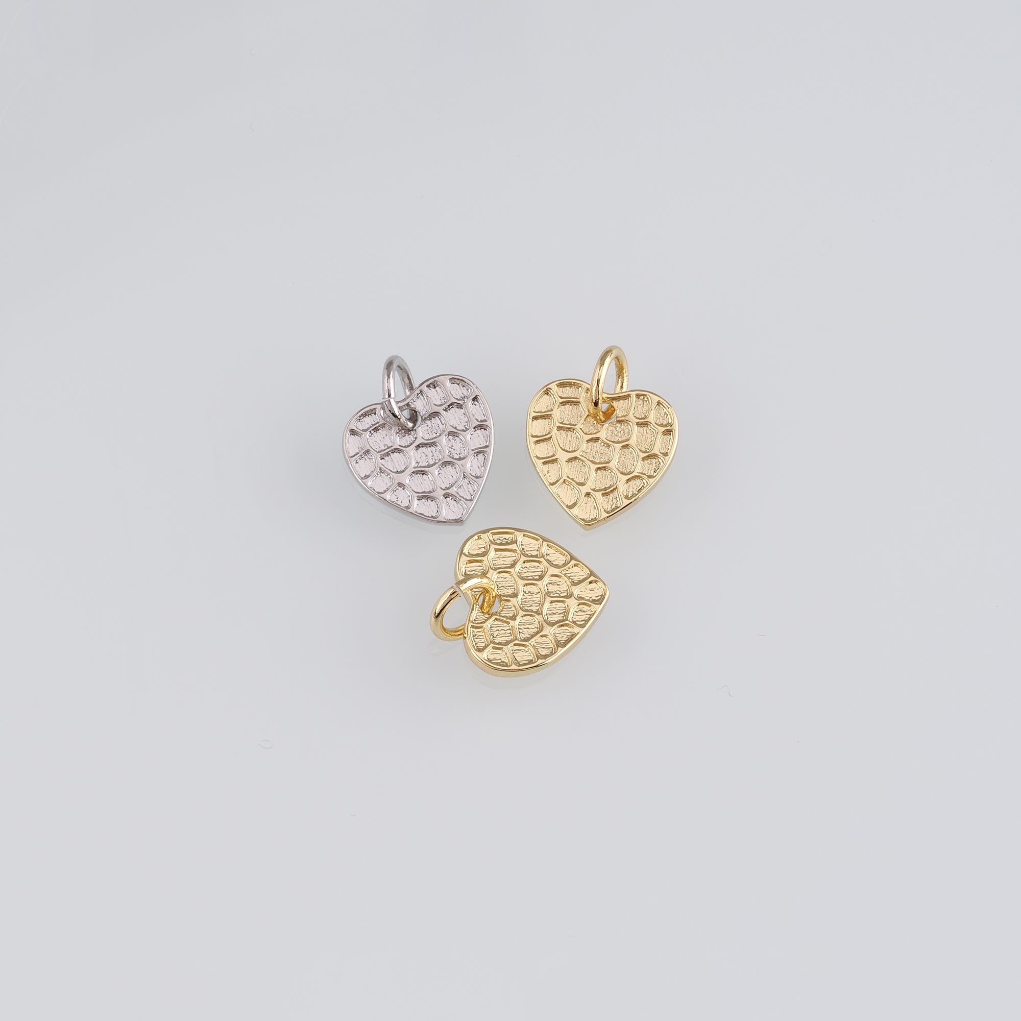 18K Gold Filled Heart Pendant,Dainty Heart Charm Earrings Necklace for DIY Jewelry Making Supply