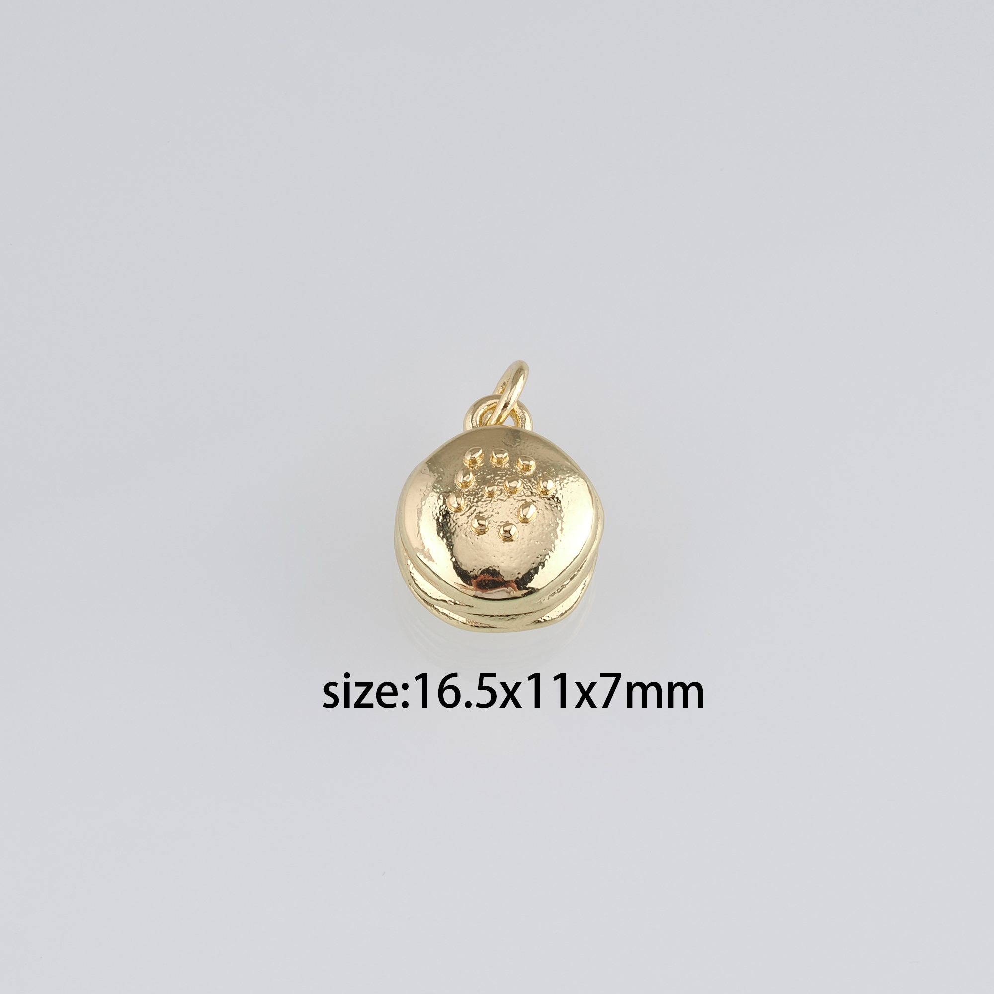 18K Gold Filled Hamburger Pendant,Dainty Hamburger Charm Earrings Necklace for DIY Jewelry Making Supply