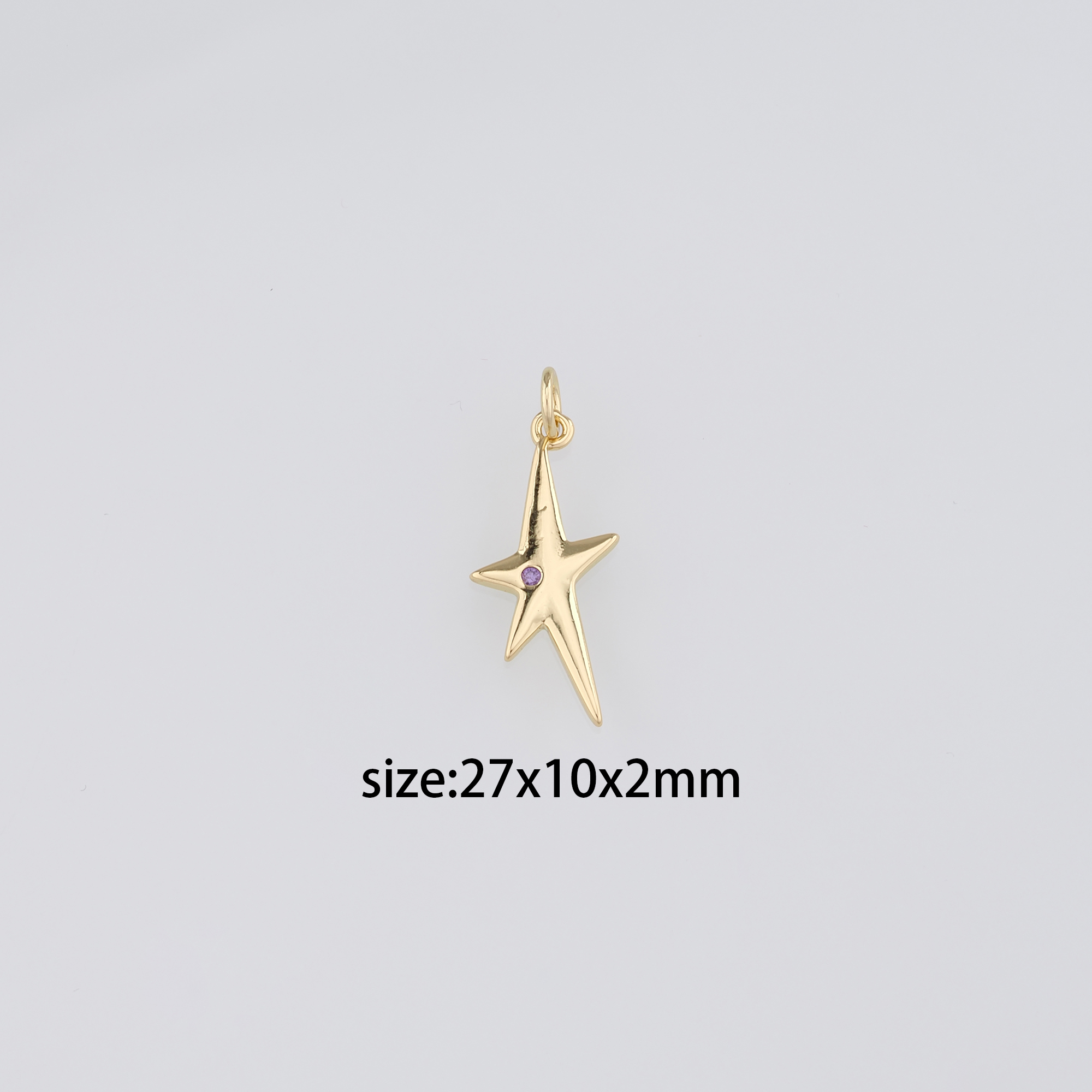 18K Gold Filled Star Pendant,CZ Micro Pave Celestial Charm Earrings Necklace for DIY Jewelry Making Supply