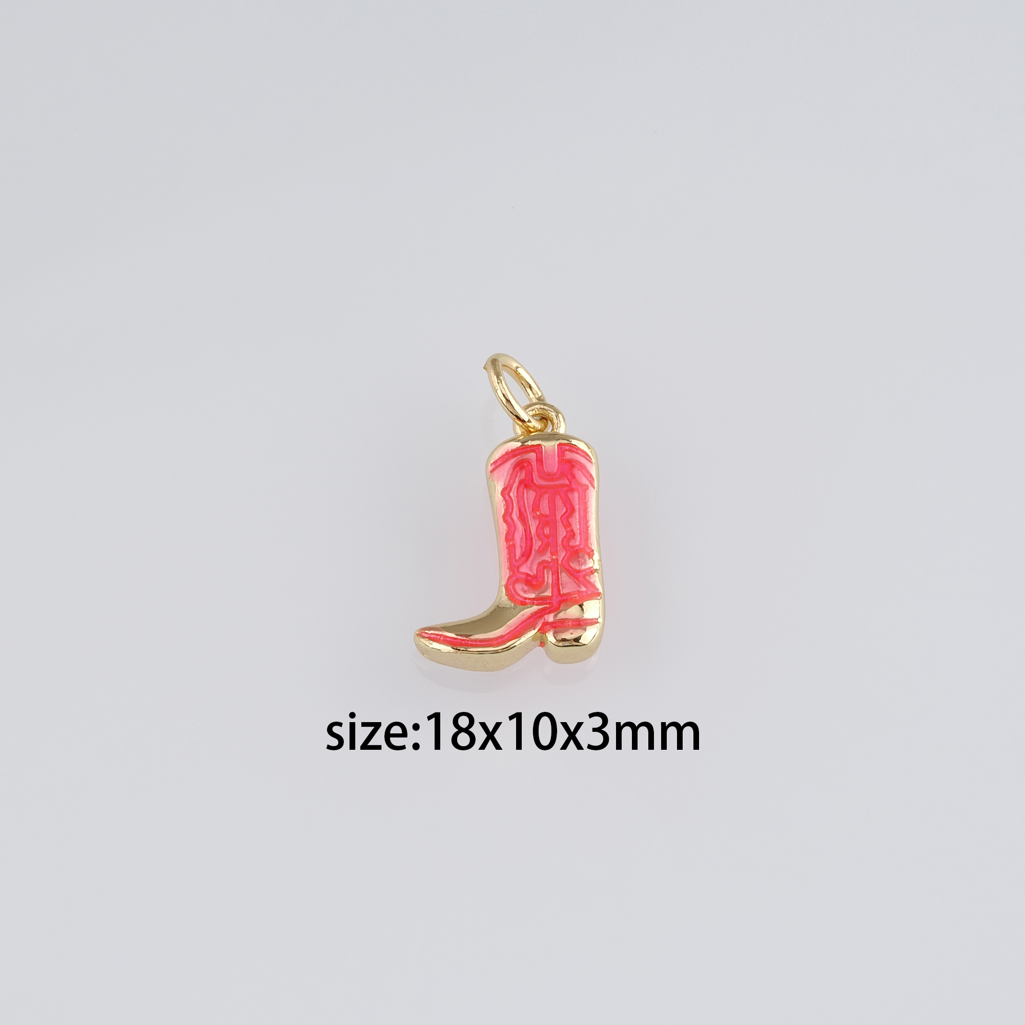 18K Gold Filled Cowboy Boots Pendant,Enamel Shoe Charm Earrings Necklace for DIY Jewelry Making Supply