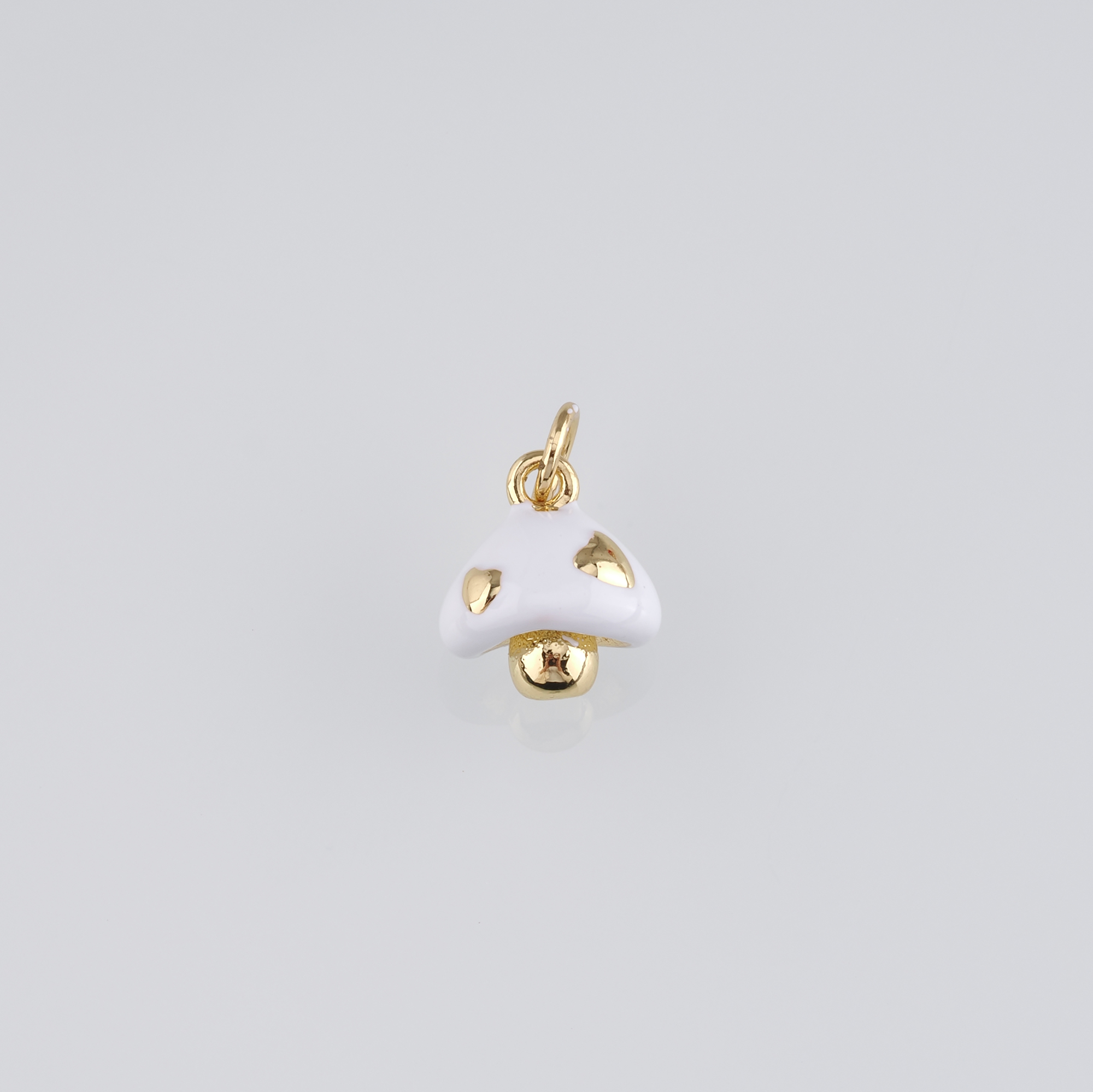18K Gold Filled Mushroom Pendant,Enamel Mushroom Charm Earrings Necklace for DIY Jewelry Making Supply
