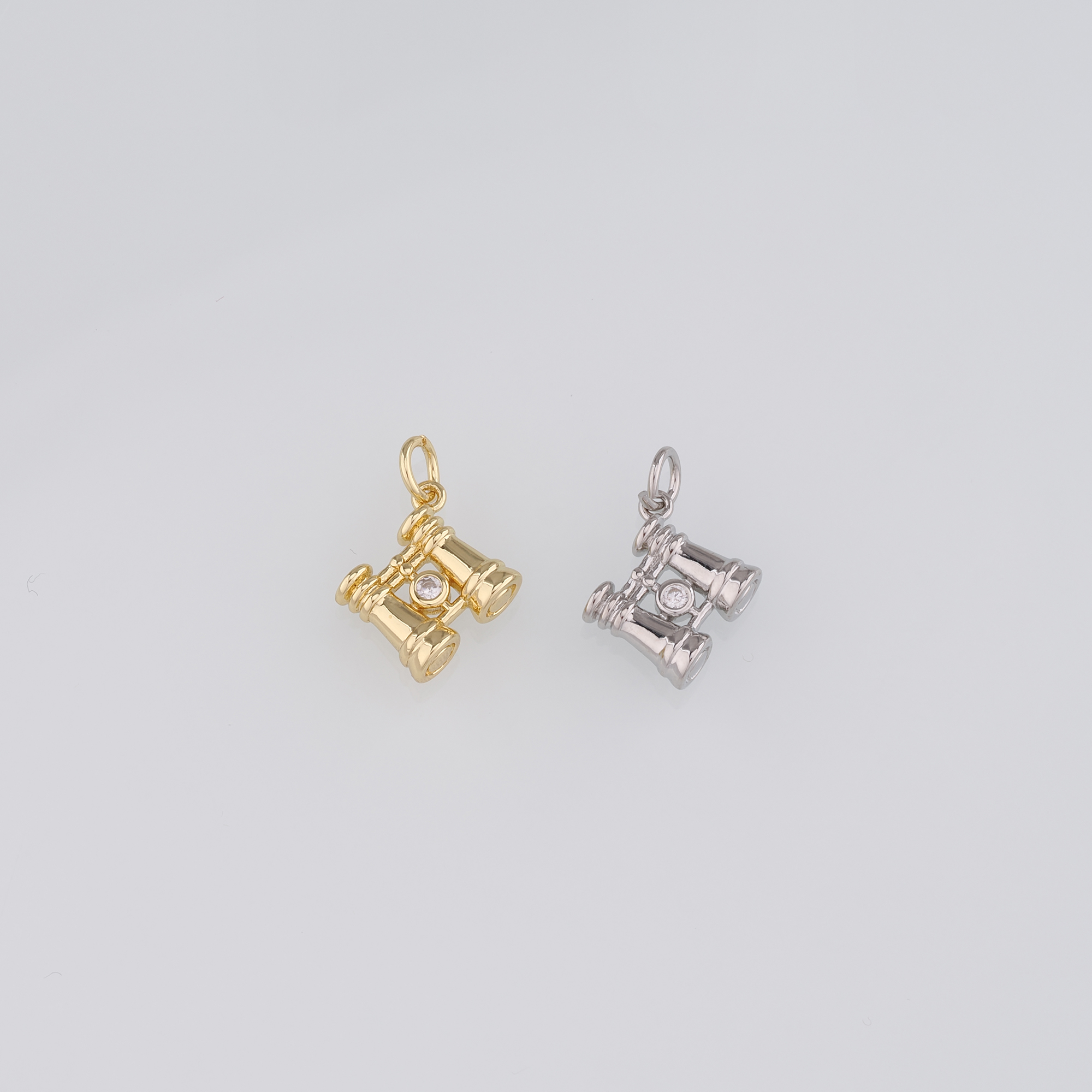 18K Gold Filled Telescope Pendant,Dainty Telescope Charm Earrings Necklace for DIY Jewelry Making Supply