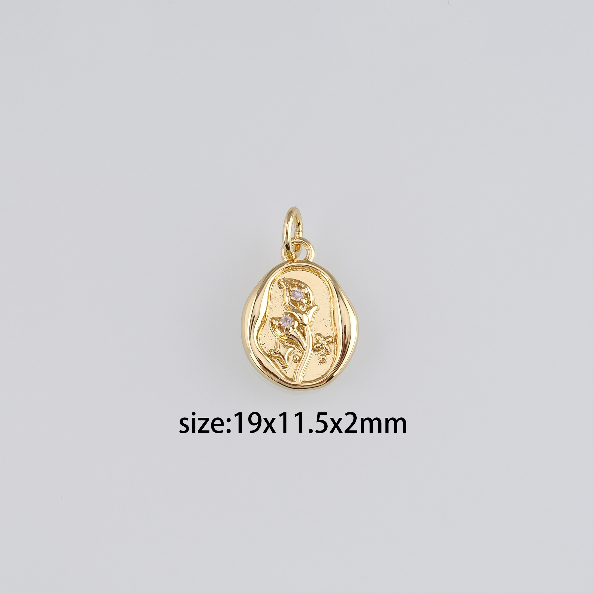 18K Gold Filled Flower Pendant,Dainty Flower Charm Earrings Necklace for DIY Jewelry Making Supply