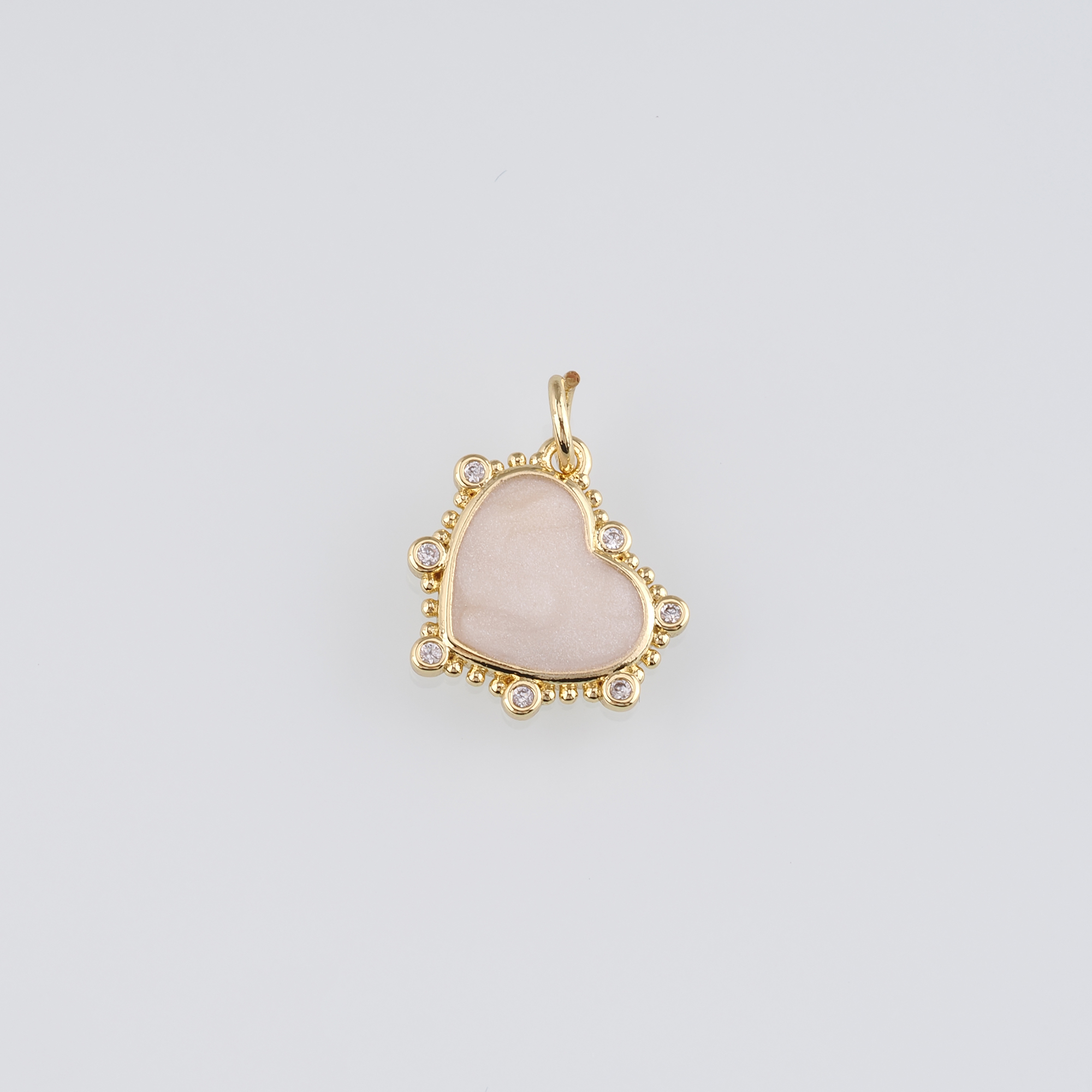 18K Gold Filled Heart Pendant,Enamel Heart Charm Earrings Necklace for DIY Jewelry Making Supply