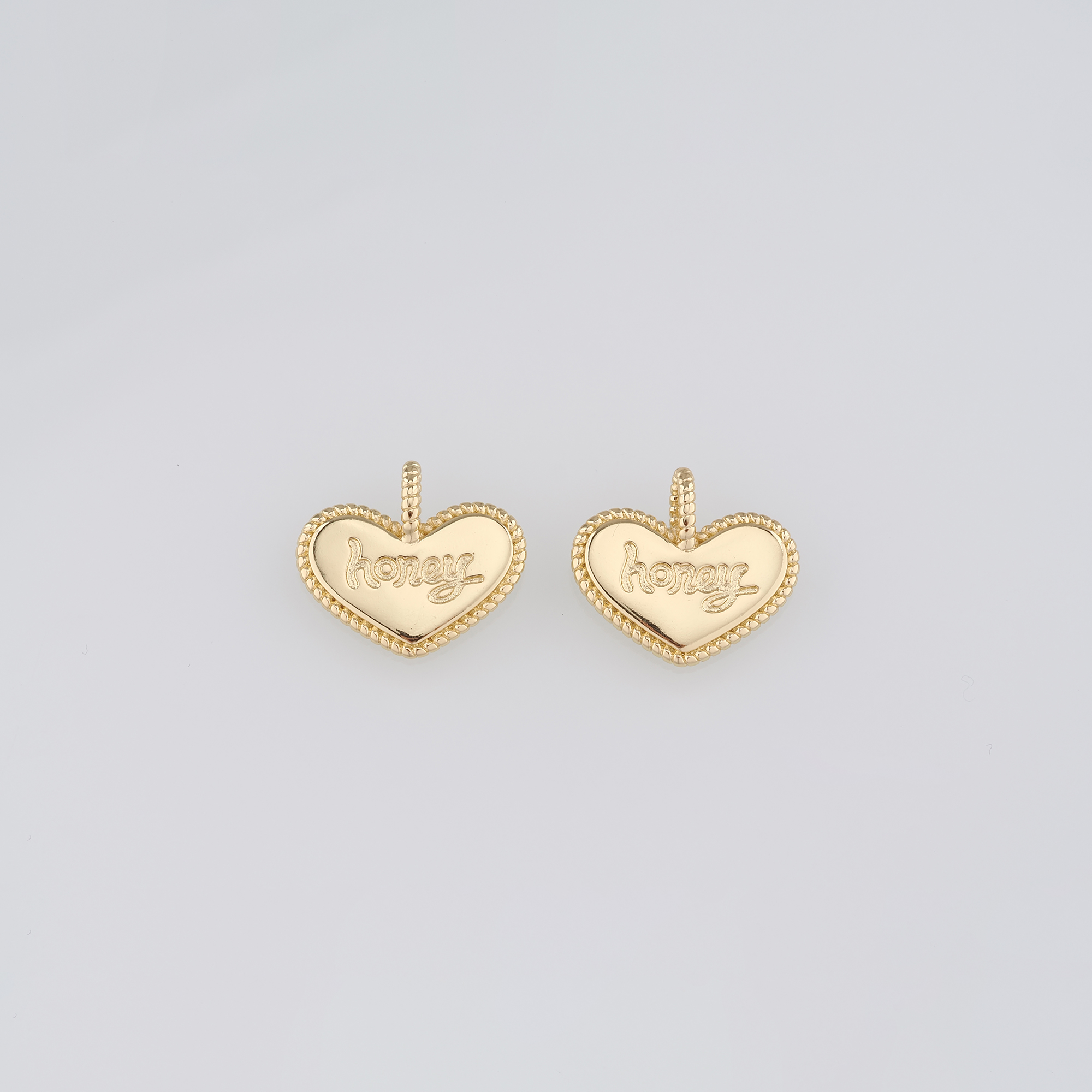 18K Gold Filled Heart Pendant,Dainty Heart Charm Earrings Necklace for DIY Jewelry Making Supply