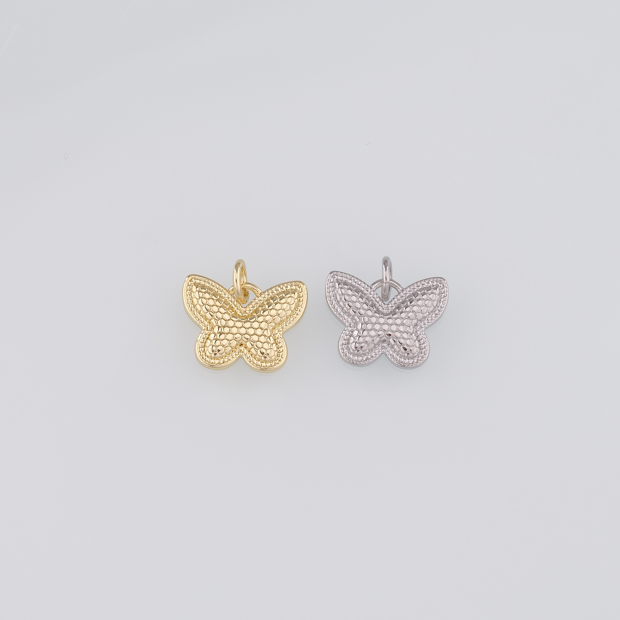 18K Gold Filled Butterfly Pendant,Butterfly Charm Earrings Necklace for DIY Jewelry Making Supply