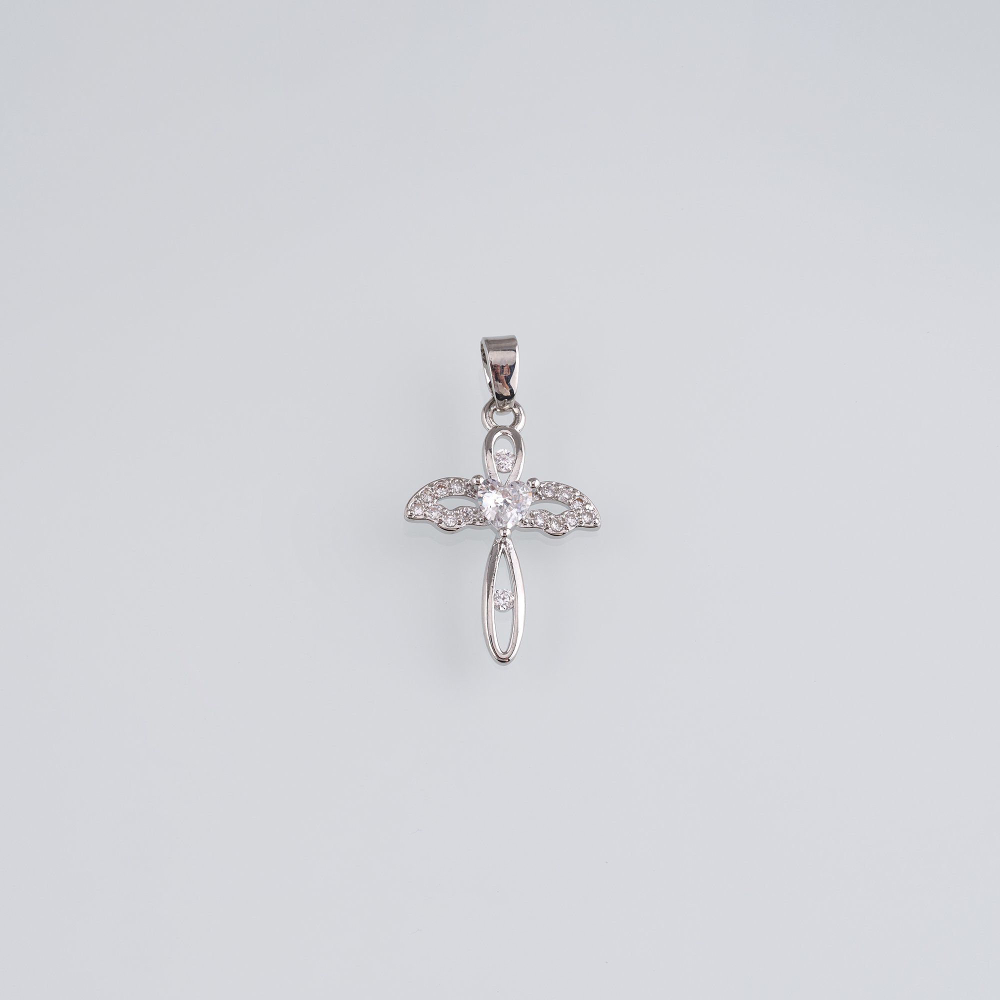 18K Gold Filled Cross Pendant,Religious Charm,CZ Micro Pave Cross Earrings Necklace for DIY Jewelry Making Supply