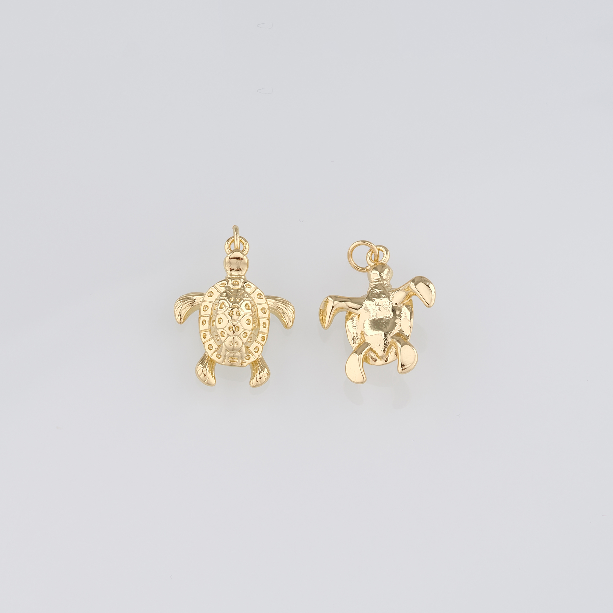 18K Gold Filled Turtle Pendant,Dainty Turtle Charm Earrings Necklace for DIY Jewelry Making Supply