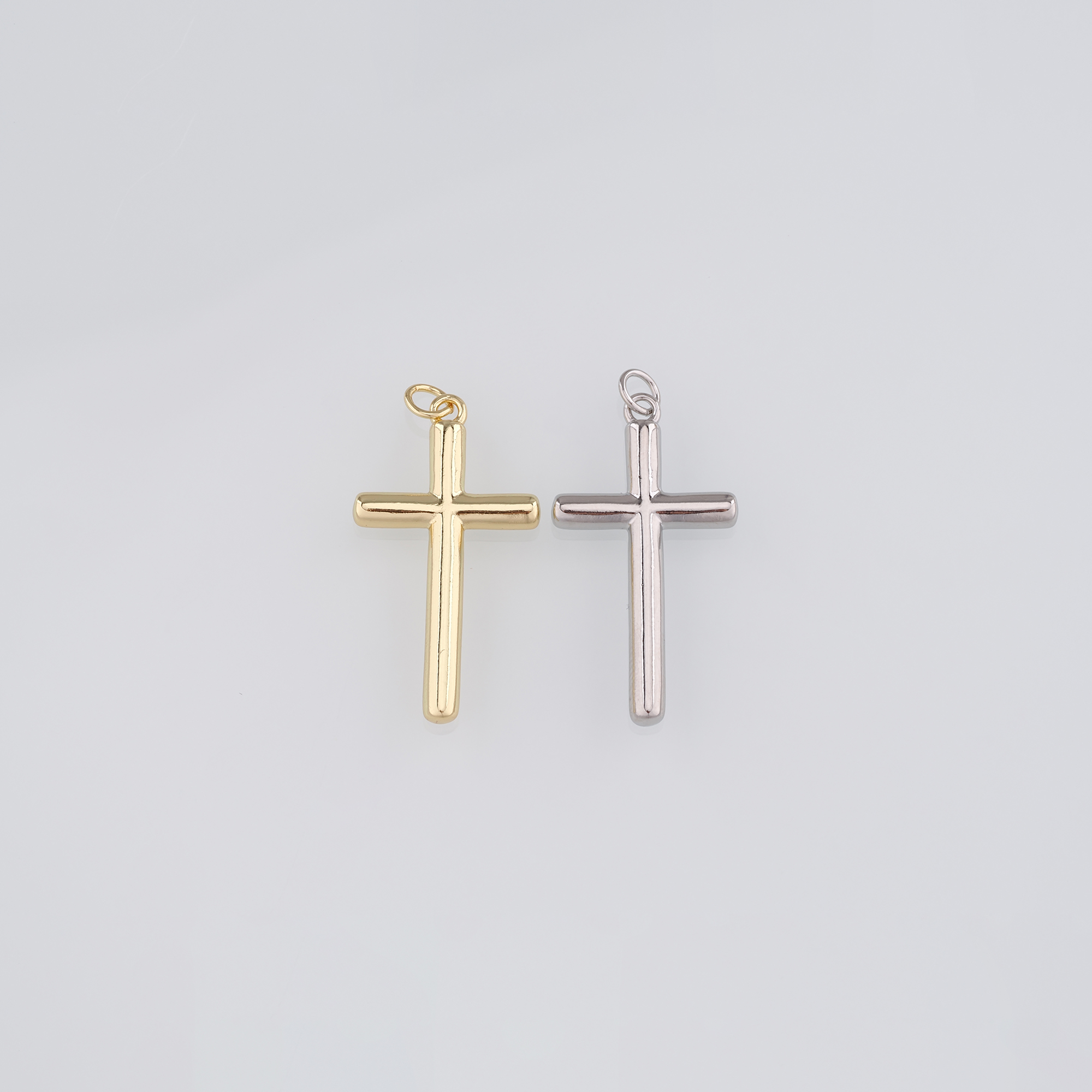 18K Gold Filled Cross Pendant,Religious Charm Earrings Necklace for DIY Jewelry Making Supply