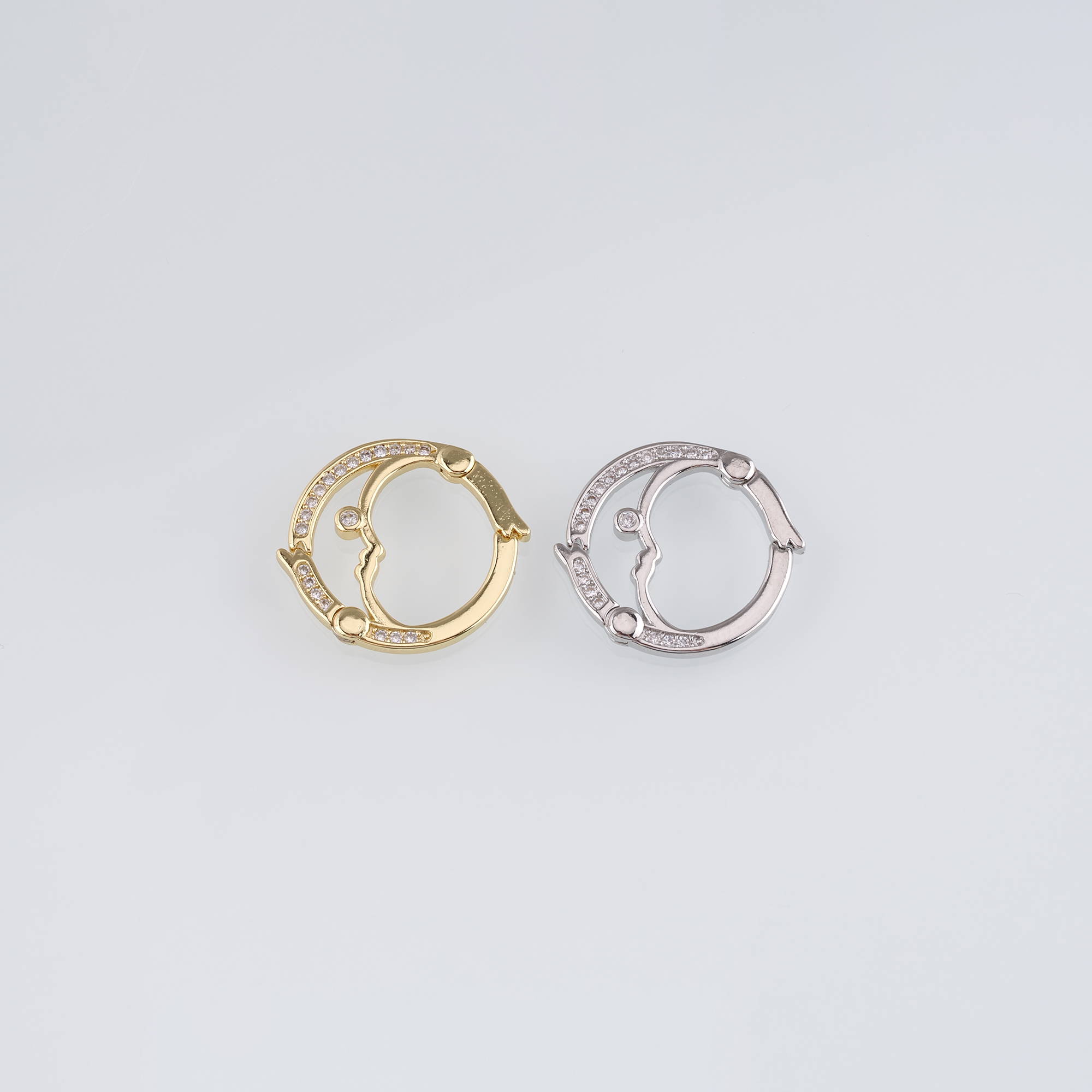 18K Gold Filled Snap Clasp,Dainty Double Opening Clasp for DIY Jewelry Necklace Bracelet