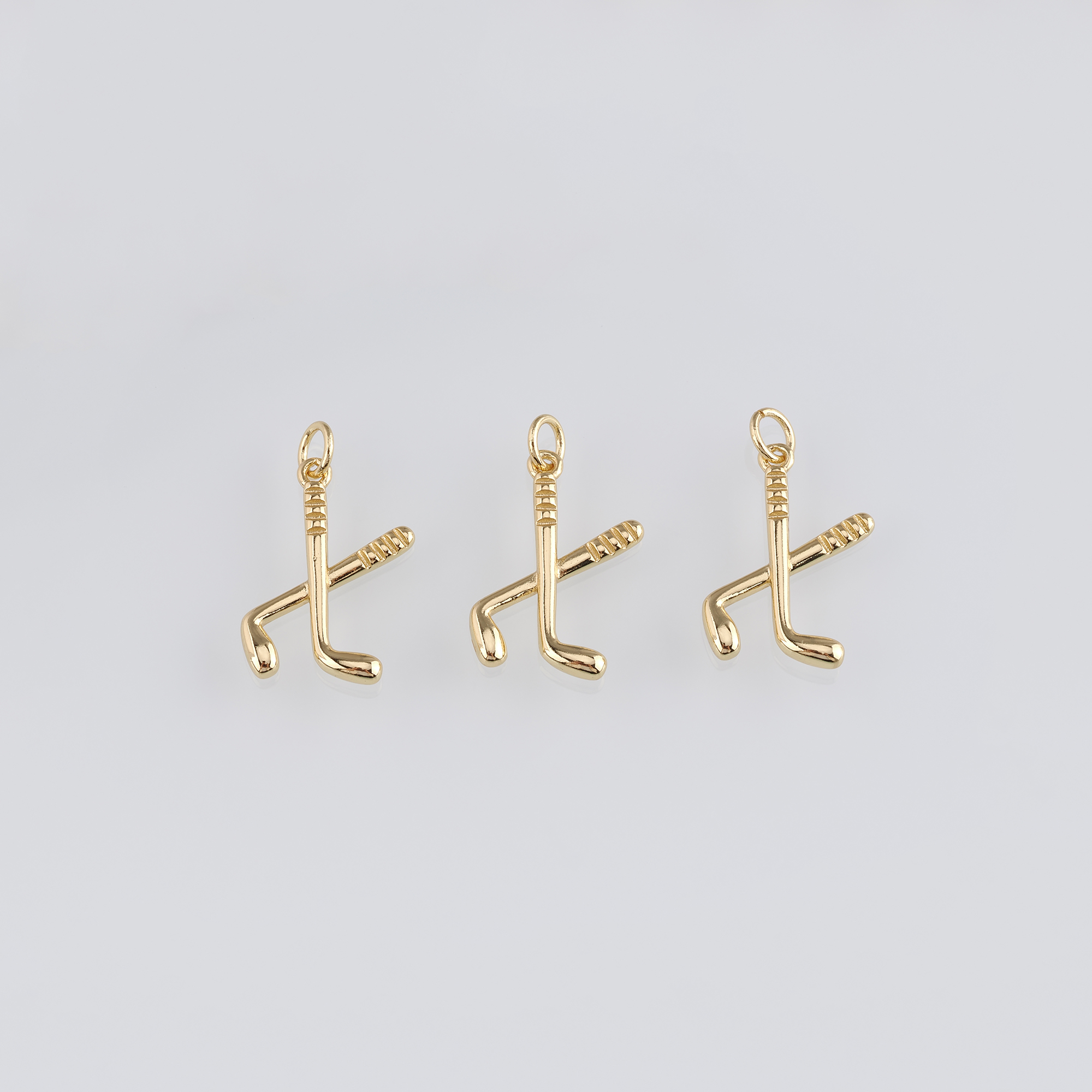 18K Gold Filled Golf Clubs Pendant,Dainty Golf Club Charm Earrings Necklace for DIY Jewelry Making Supply