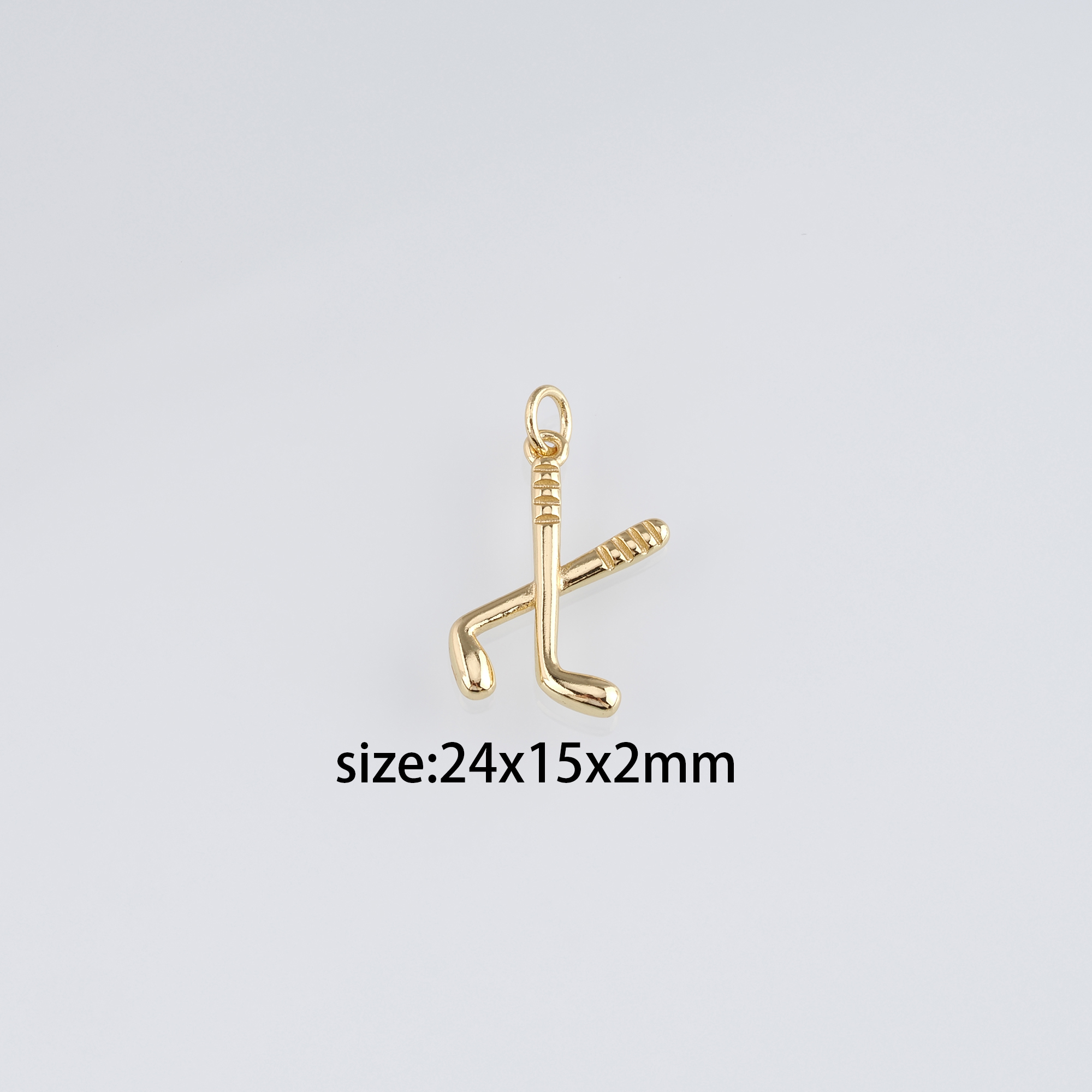 18K Gold Filled Golf Clubs Pendant,Dainty Golf Club Charm Earrings Necklace for DIY Jewelry Making Supply