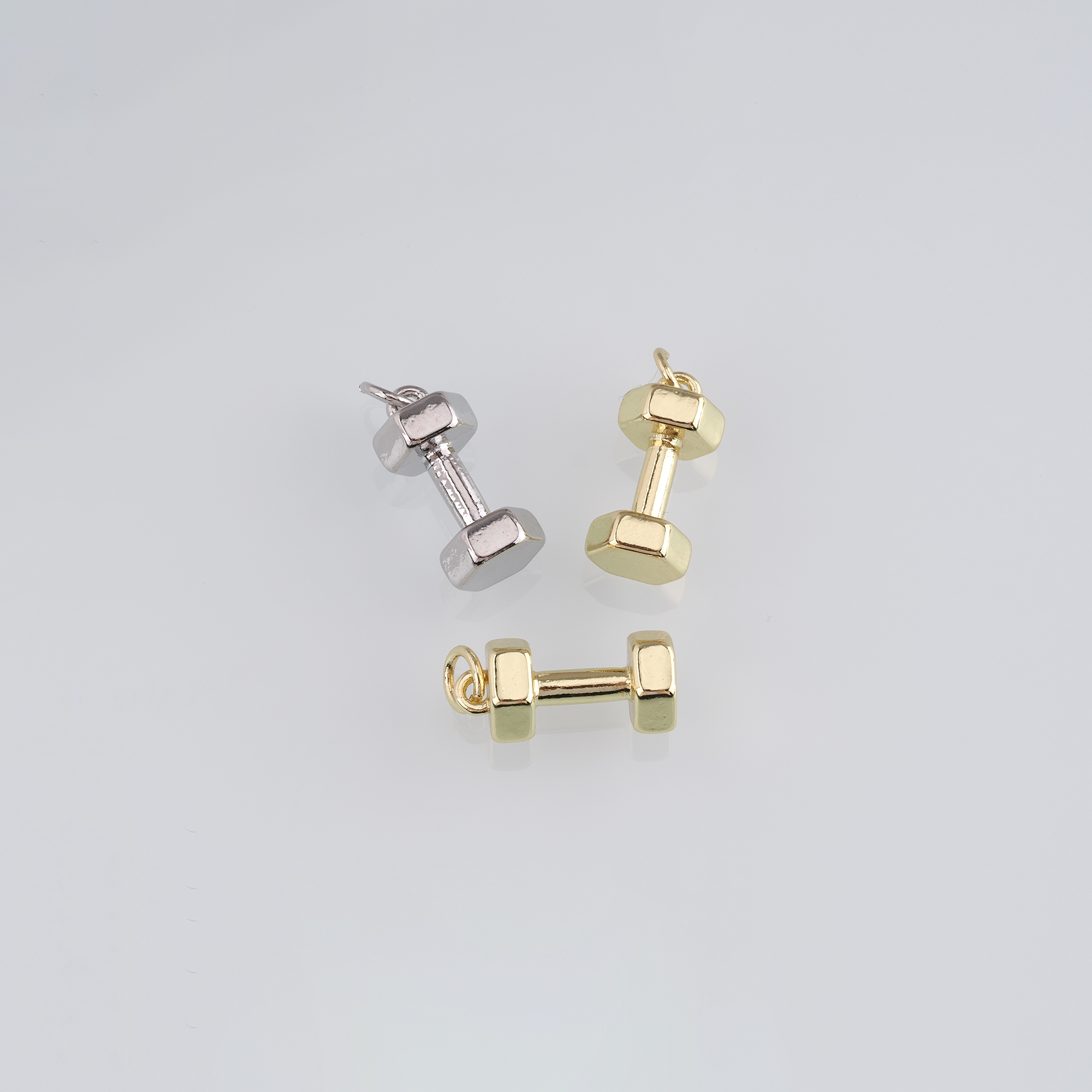 18K Gold Filled Barbell Pendant,Dainty Barbell Charm Earrings Necklace for DIY Jewelry Making Supply