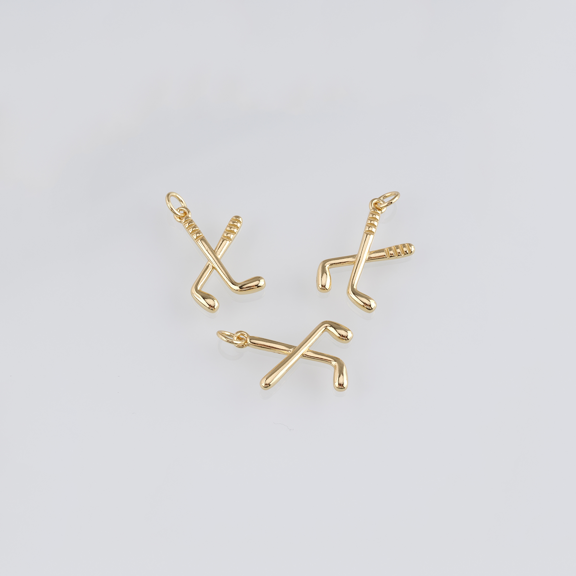 18K Gold Filled Golf Clubs Pendant,Dainty Golf Club Charm Earrings Necklace for DIY Jewelry Making Supply