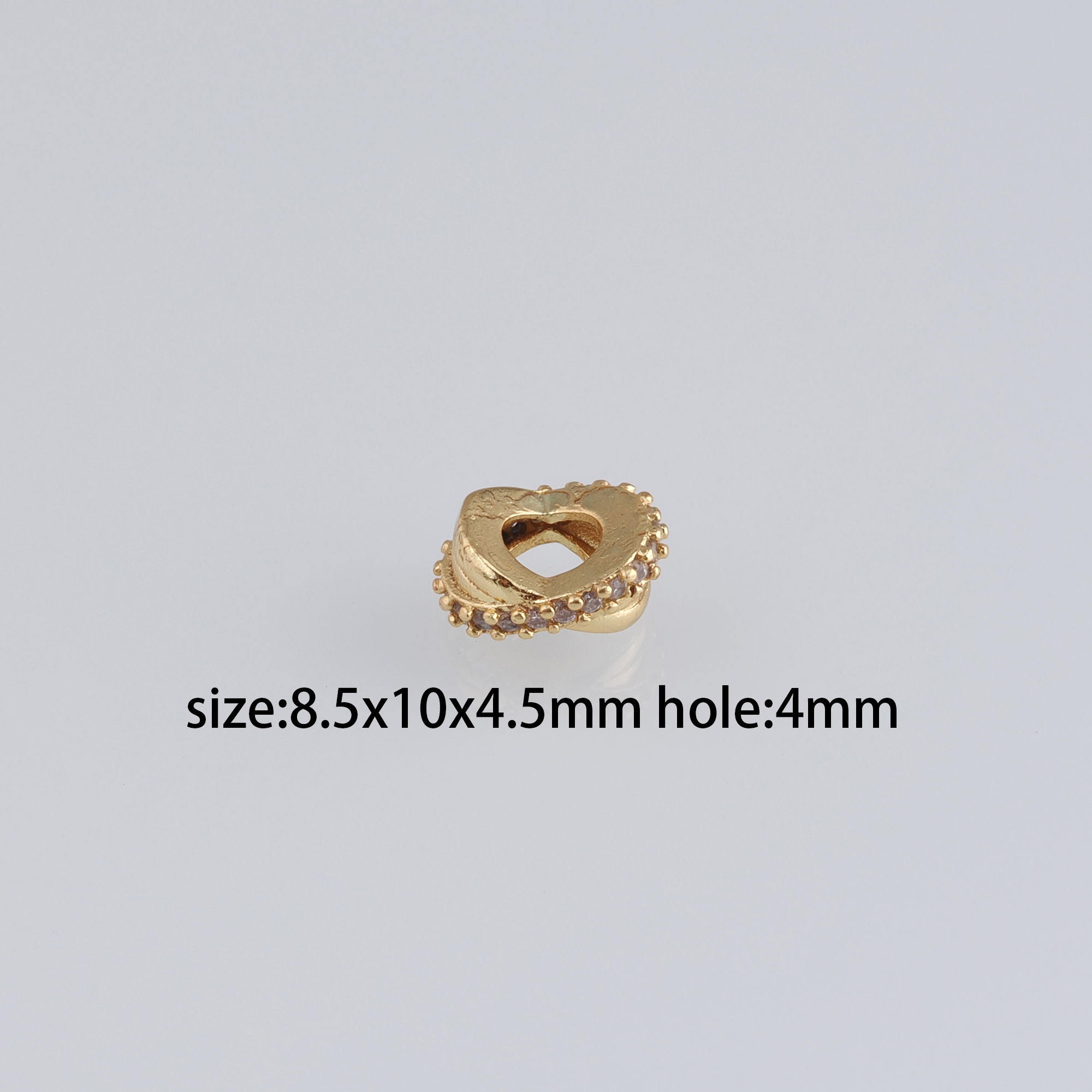 20Pcs 18K Gold Filled Flat Beads,CZ Micro Pave Oval Flat Spacer Beads,DIY Jewelry Making Supply
