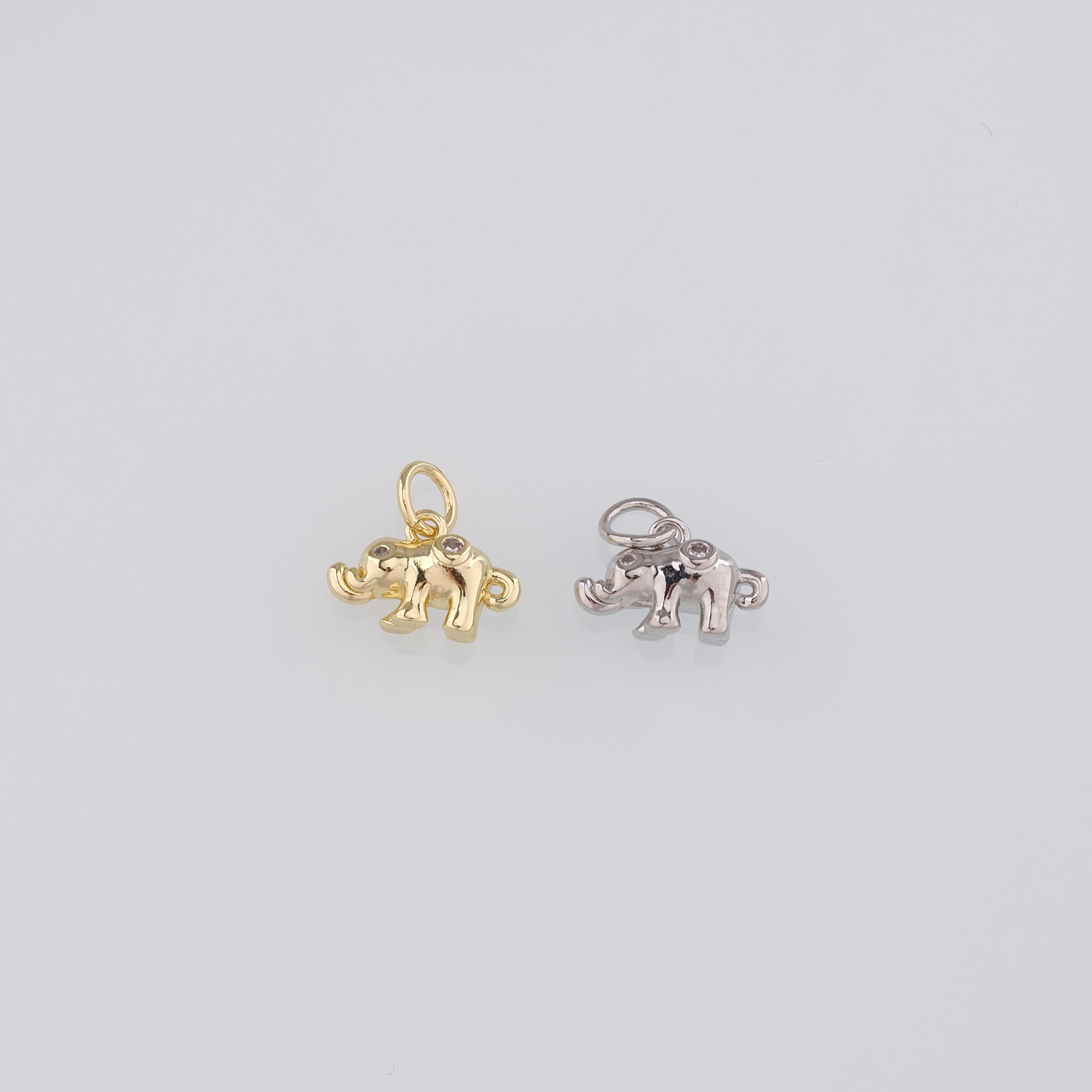 18K Gold Filled Elephant Pendant,Dainty Elephant Charm Earrings Necklace for DIY Jewelry Making Supply