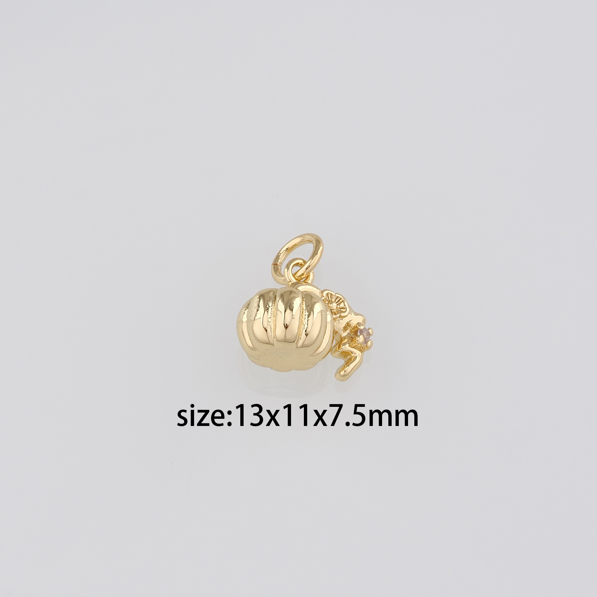 18K Gold Filled Pumpkin Pendant,Halloween Charm,Dainty Pumpkin Earrings Necklace for DIY Jewelry Making Supply