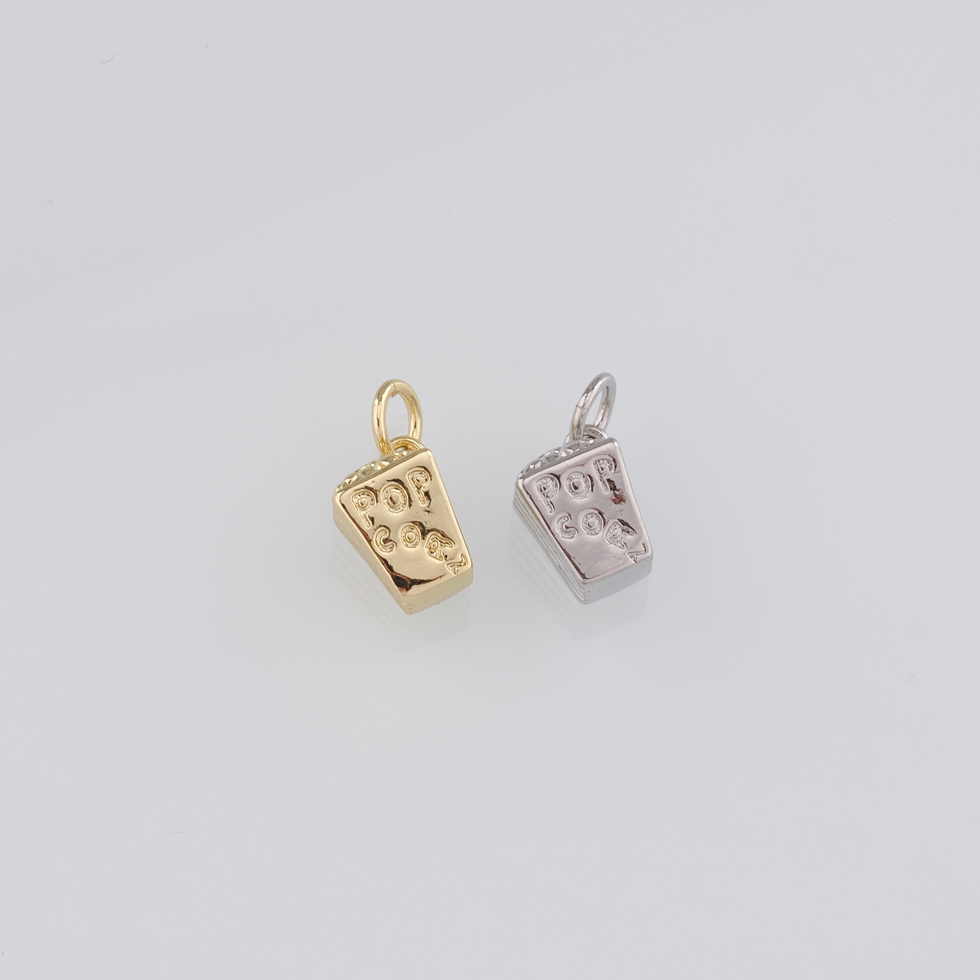 18K Gold Filled Popcorn Pendant,Dainty Popcorn Charm Earrings Necklace for DIY Jewelry Making Supply