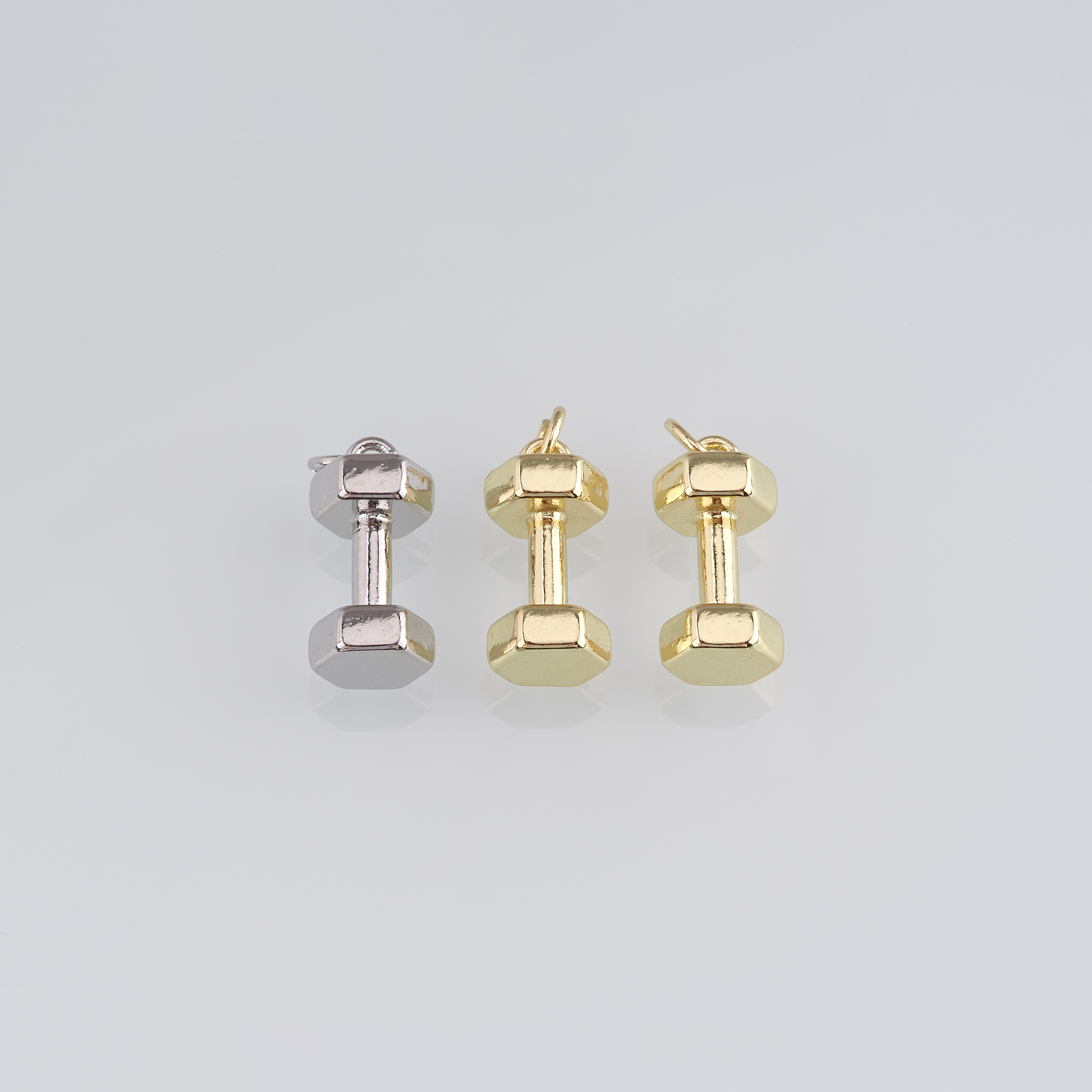 18K Gold Filled Barbell Pendant,Dainty Barbell Charm Earrings Necklace for DIY Jewelry Making Supply