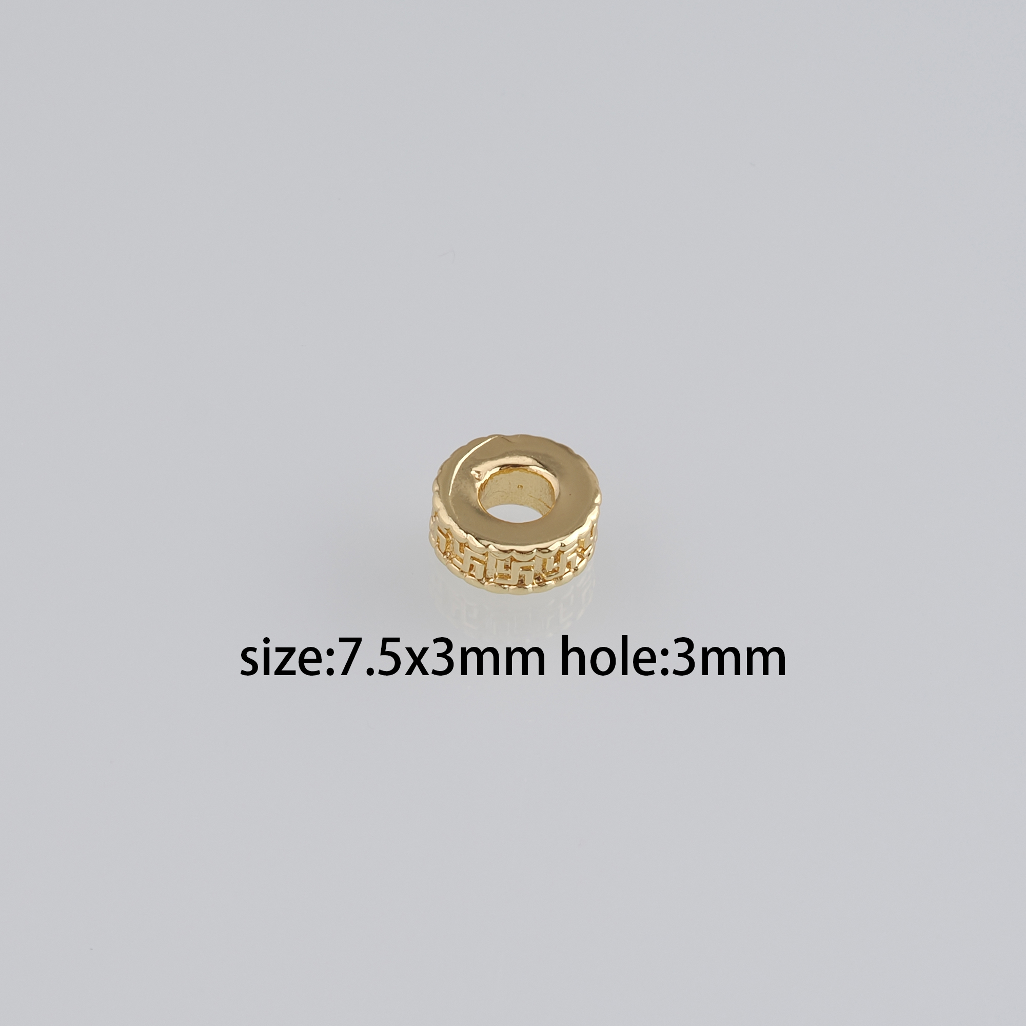 20Pcs 18K Gold Filled Round Flat Beads,Flat Spacer Beads,DIY Jewelry Making Supply