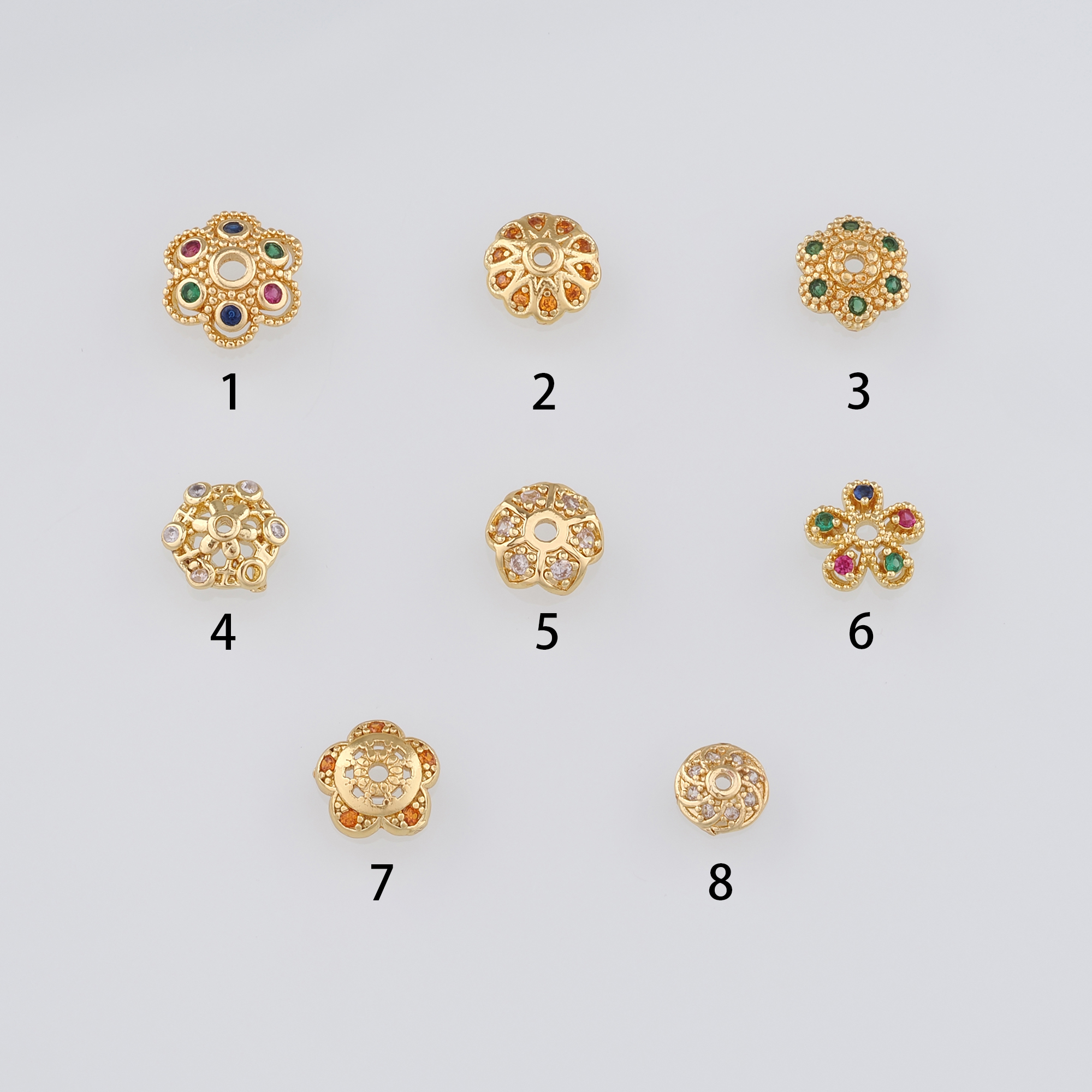 20Pcs 18K Gold Filled Flower Bead Caps,Pearl Caps,Dainty Flower Caps,DIY Jewelry Making Supply
