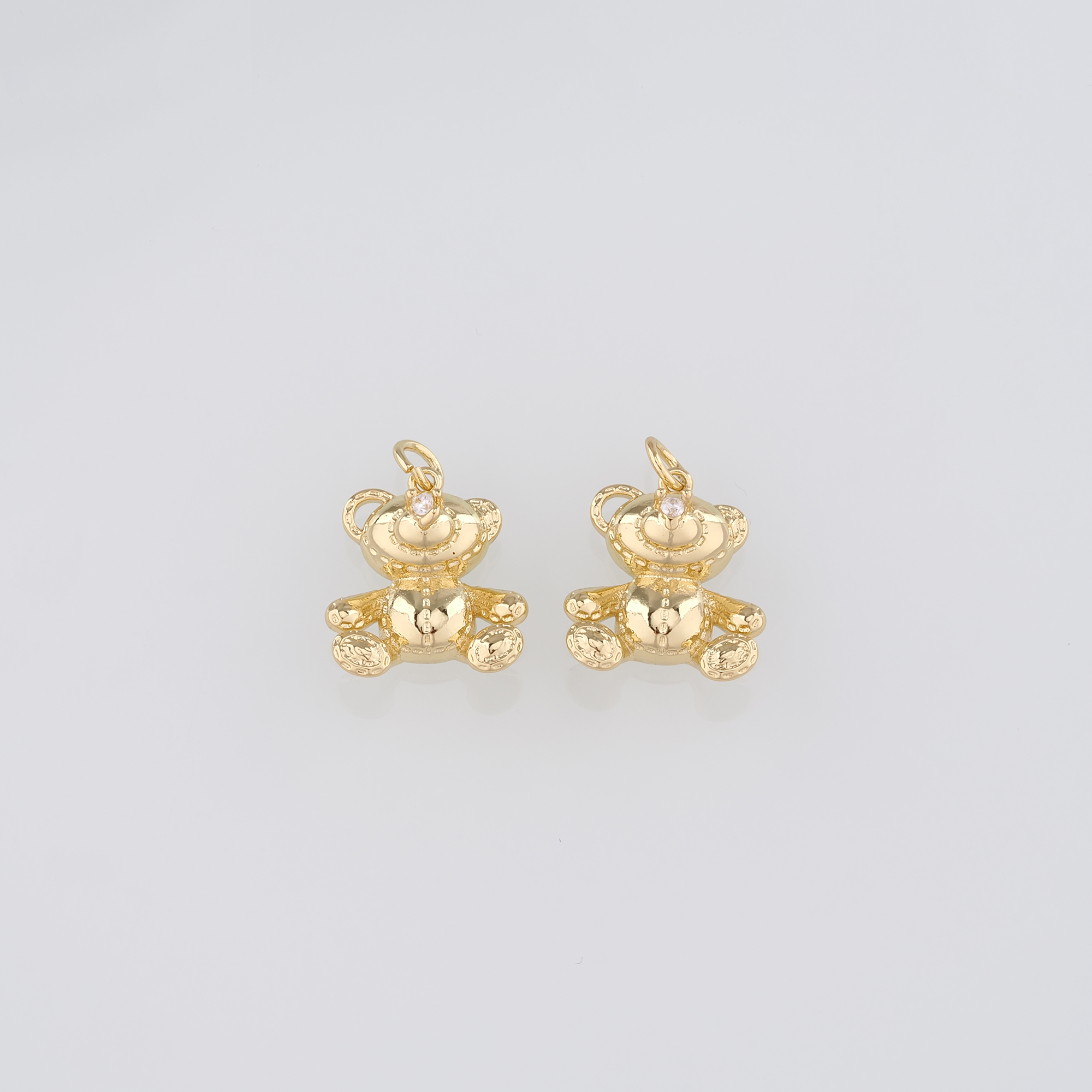 18K Gold Filled Bear Pendant,Dainty Bear Charm Earrings Necklace for DIY Jewelry Making Supply