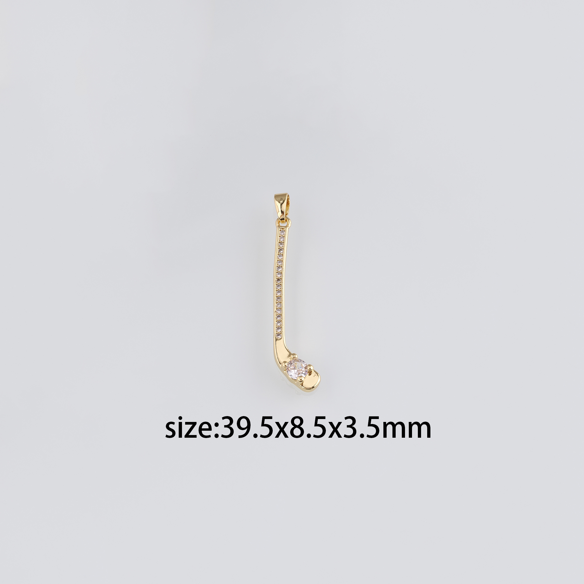 18K Gold Filled Golf Clubs Pendant,CZ Micro Pave Golf Club Charm Earrings Necklace for DIY Jewelry Making Supply