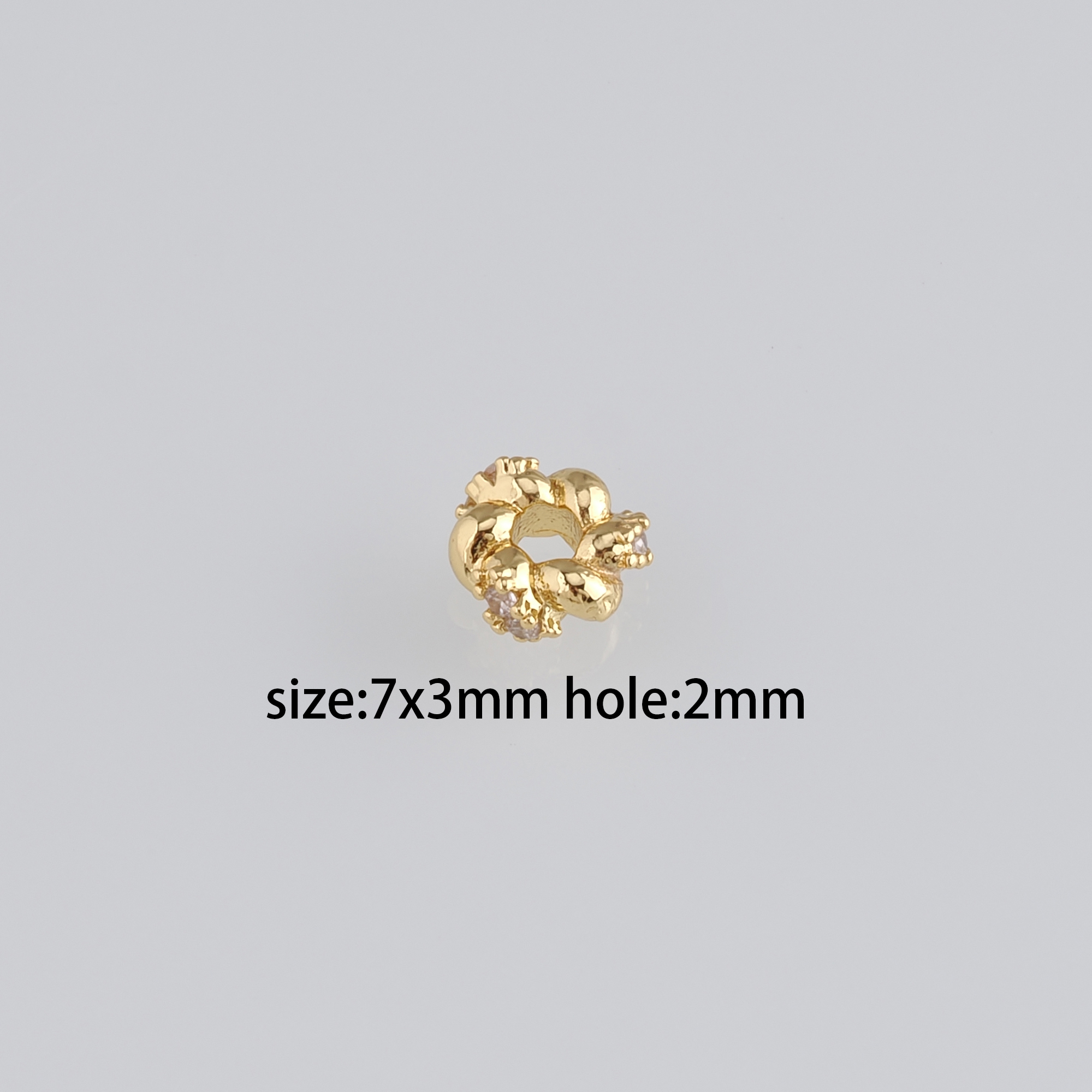 10pcs 18K Gold Filled Spiral Beads,Twist Bead,Gold Knot Spacer Beads,DIY Jewelry Making Supply