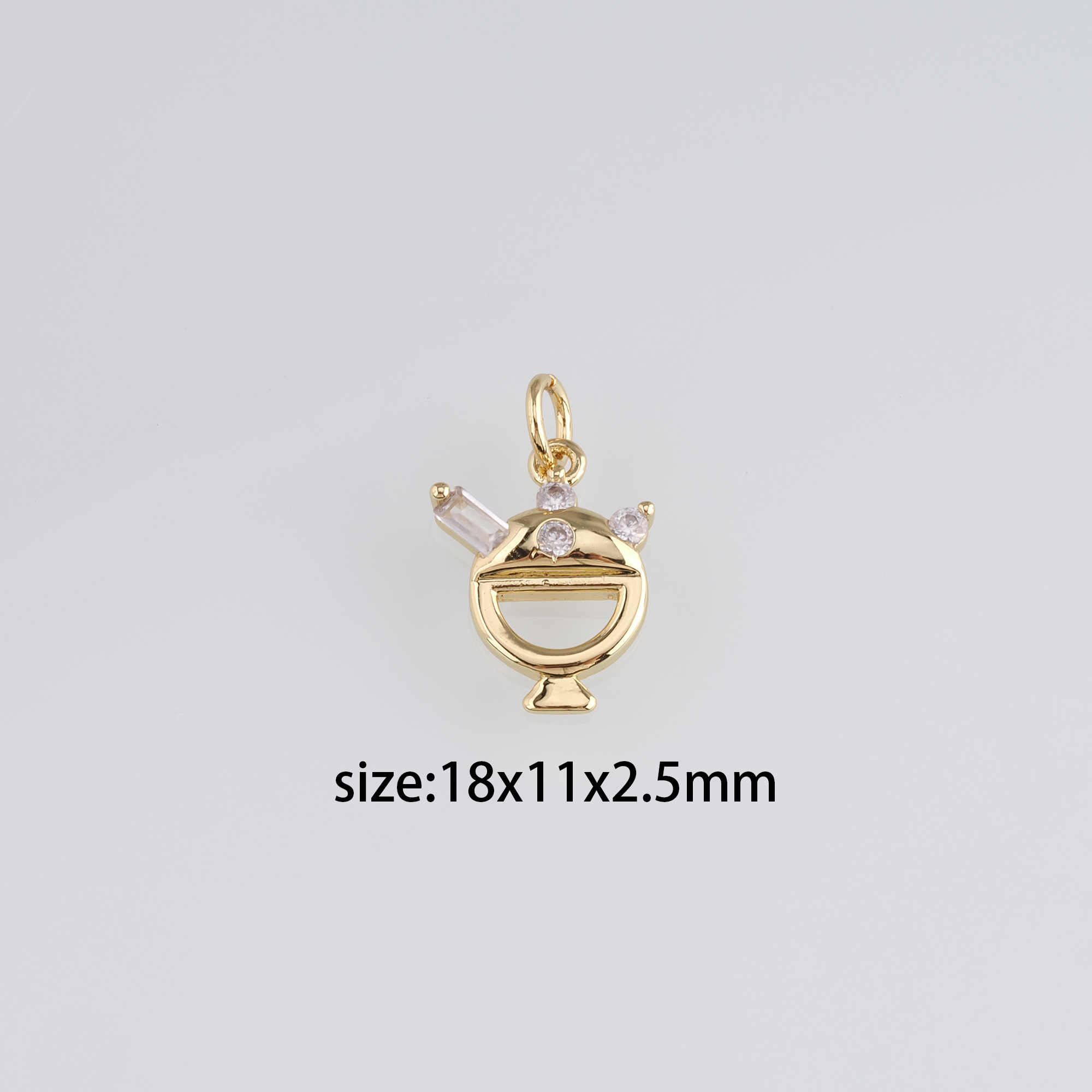 18K Gold Filled Ice Cream Pendant,CZ Micro Pave Ice Cream Charm Earrings Necklace for DIY Jewelry Making Supply