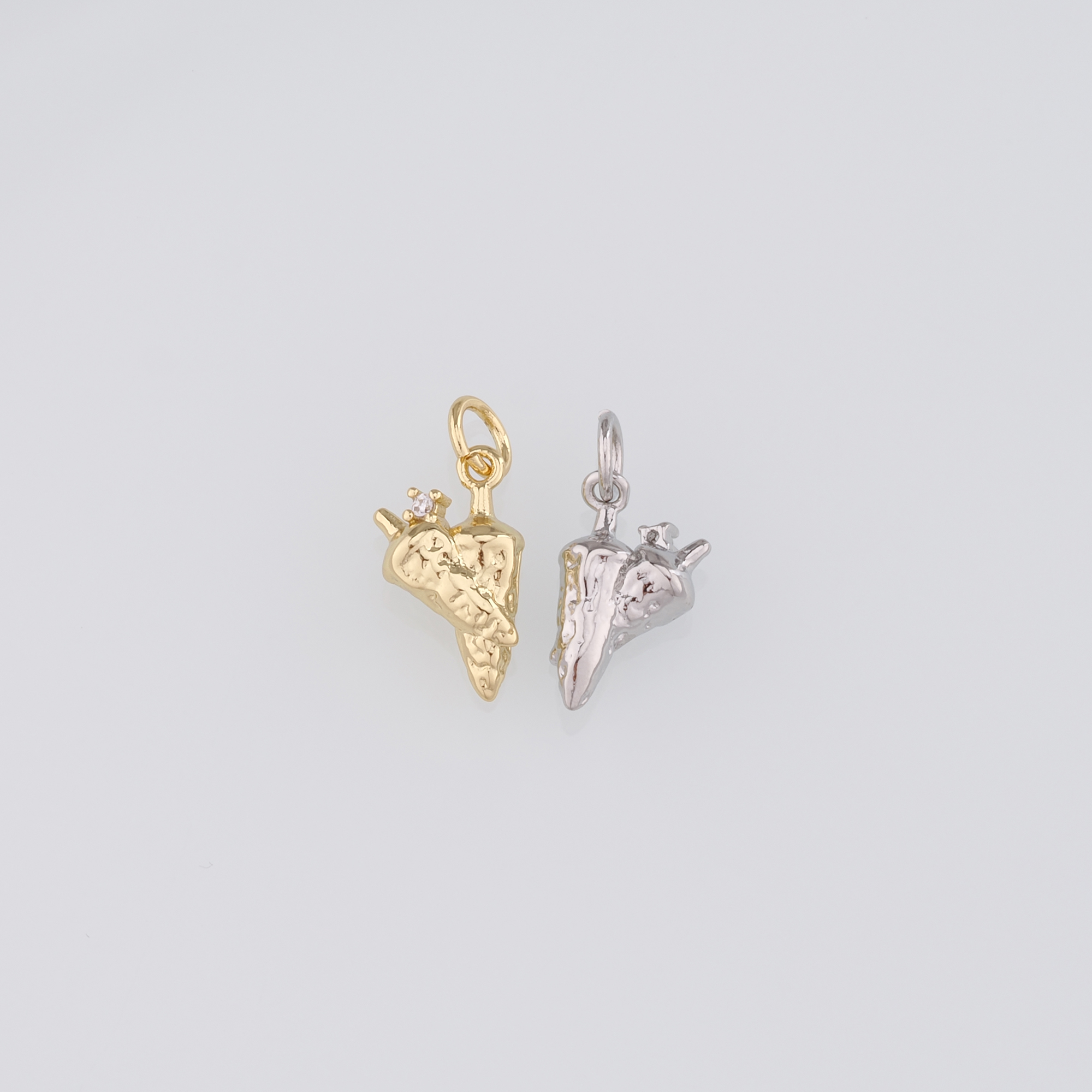 18K Gold Filled Chili Pendant,Dainty Chili Charm Earrings Necklace for DIY Jewelry Making Supply