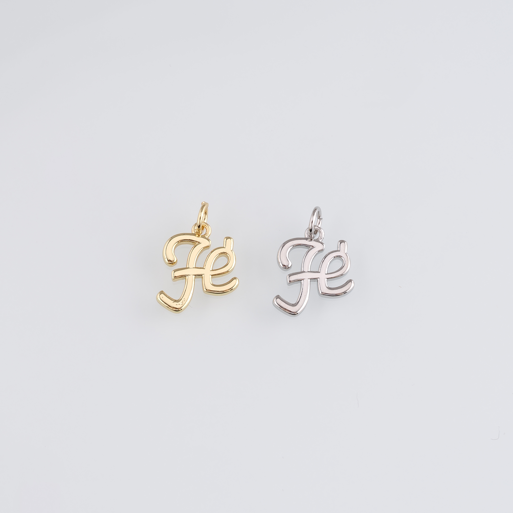 18K Gold Filled Fe Pendant,Dainty Fe Charm Earrings Necklace for DIY Jewelry Making Supply