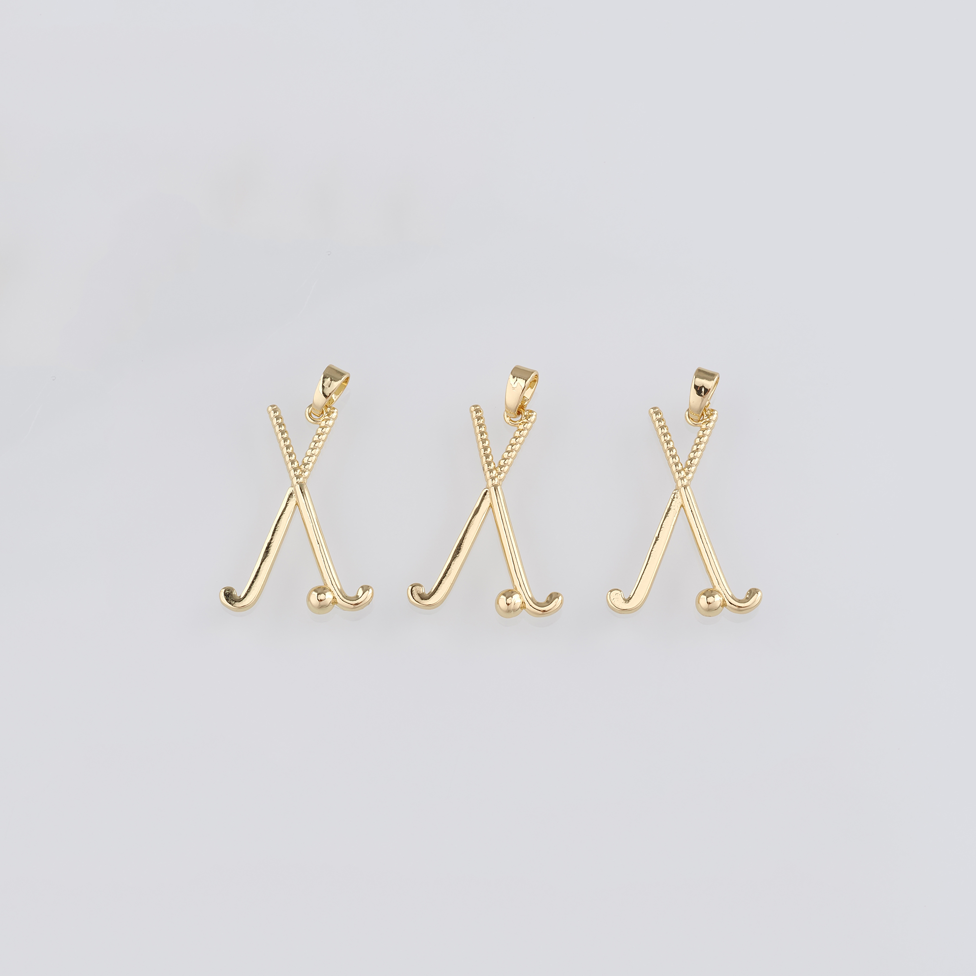 18K Gold Filled Golf Clubs Pendant,Dainty Golf Club Charm Earrings Necklace for DIY Jewelry Making Supply